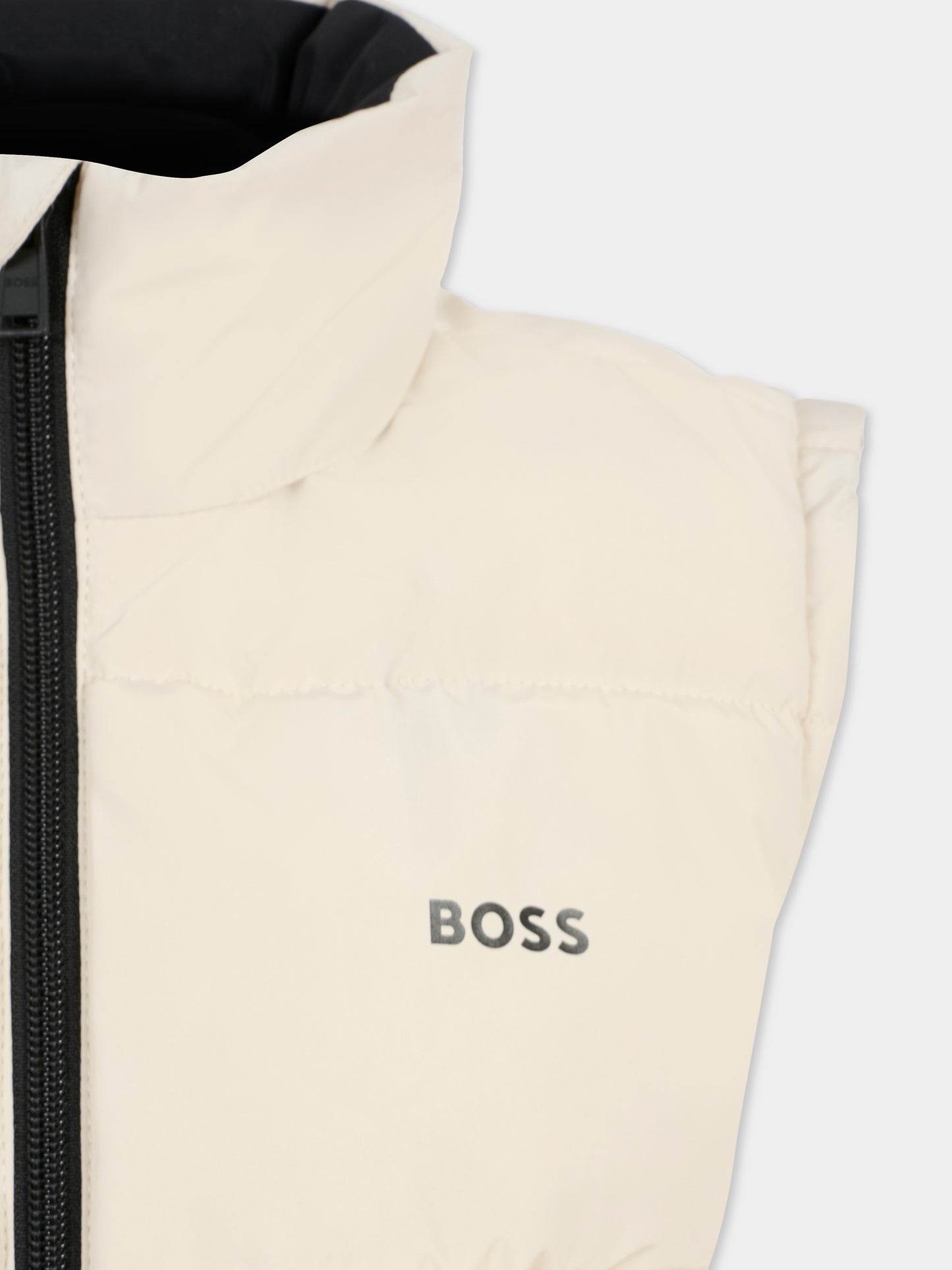 Gilet beige per bambino con logo,Boss,J52059 21C