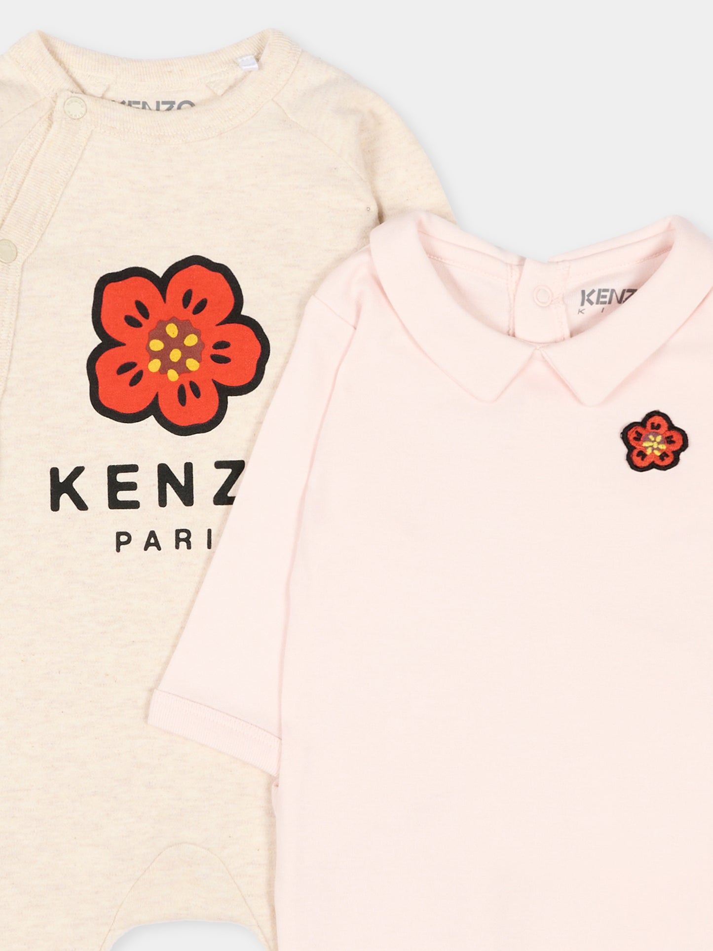 Set tutine rosa per neonata con fiore Boke,Kenzo Kids,K61614 43B