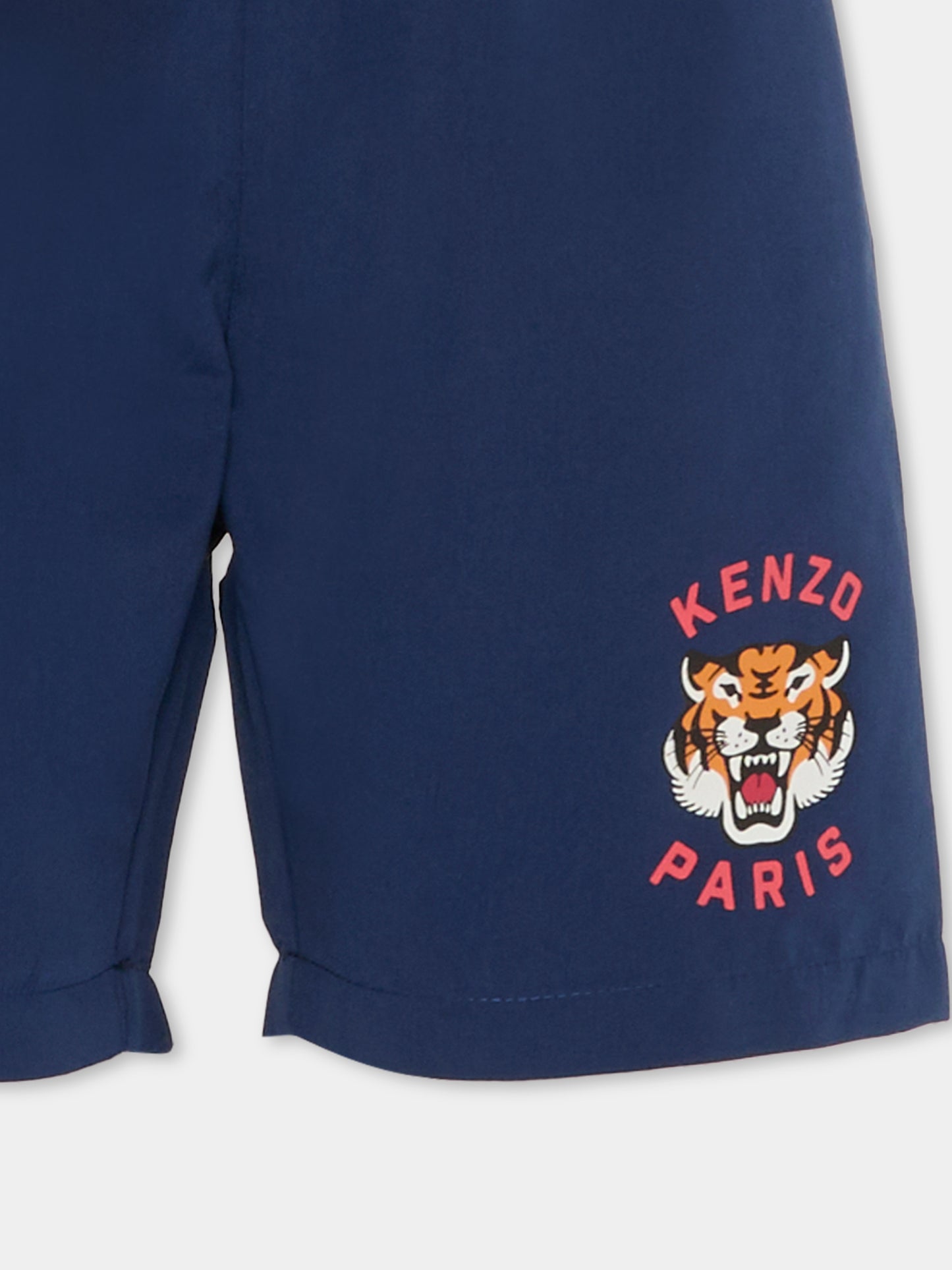 Boxer mare blu per bambino con Lucky Tiger,Kenzo Kids,K61619 84N