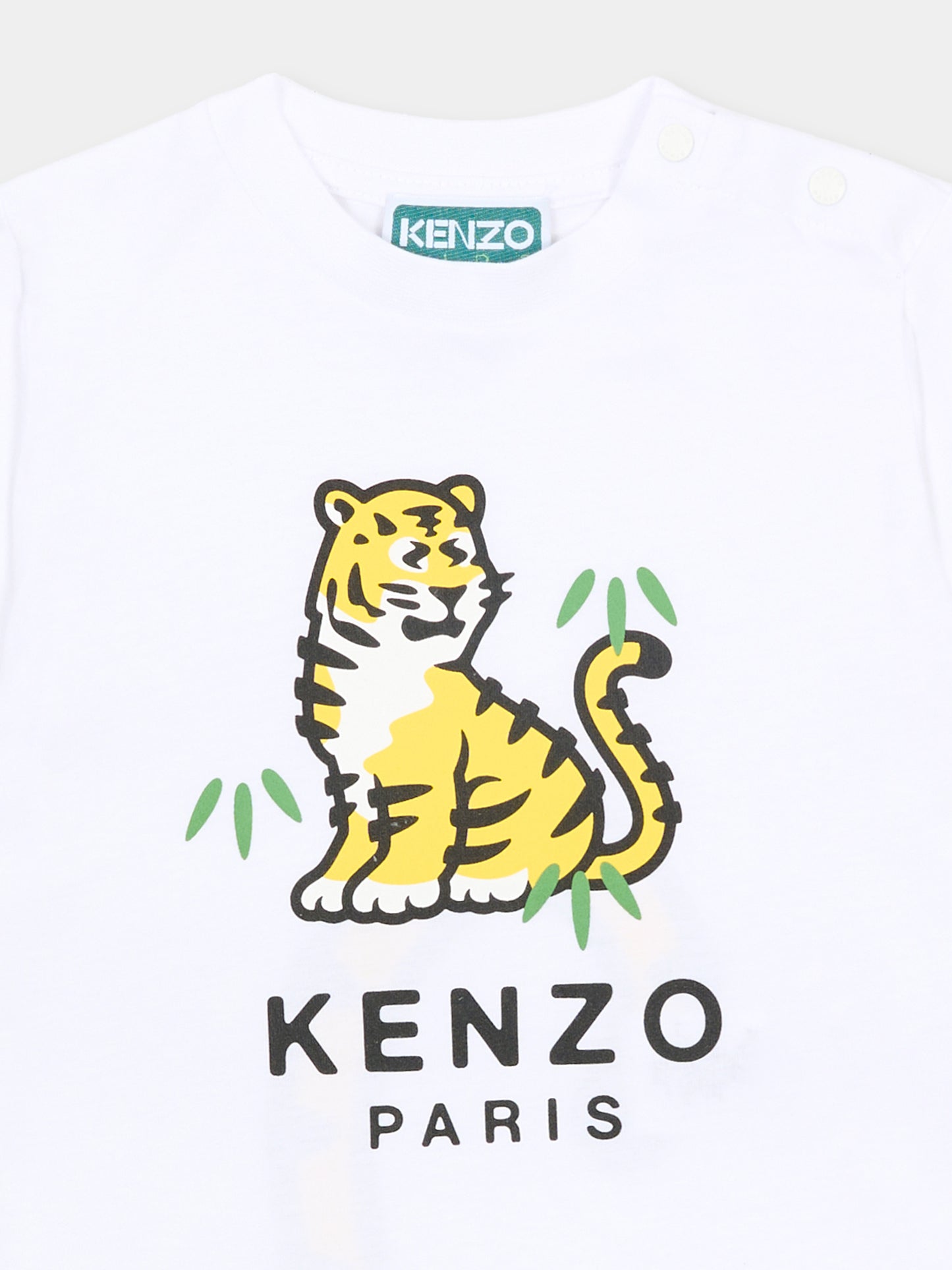 T-shirt bianca per neonati con Kotora,Kenzo Kids,K61866 10P