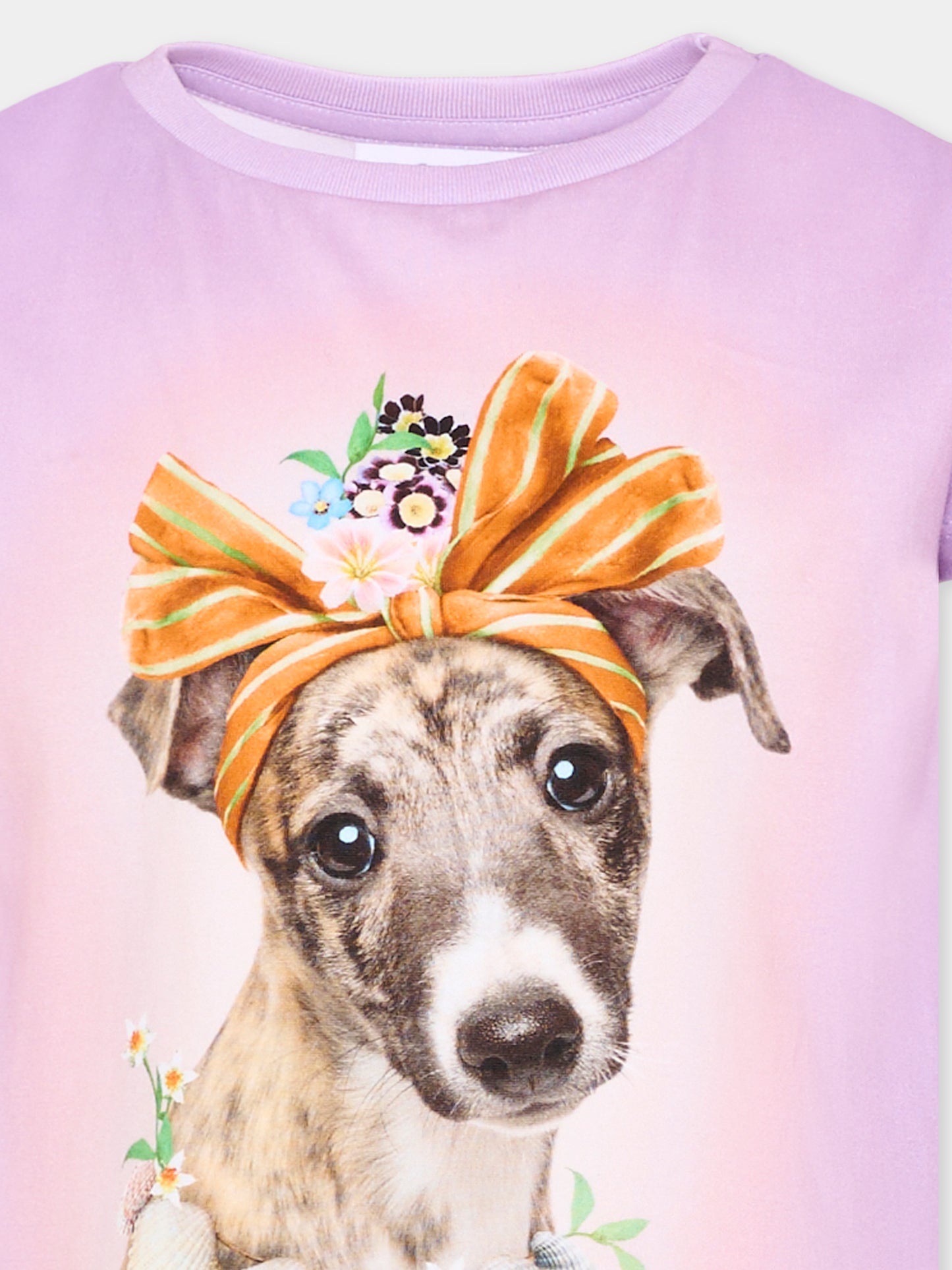 T-shirt lilla Ragnhilde per bambina con stampa cane,Molo,2S26A232 5698