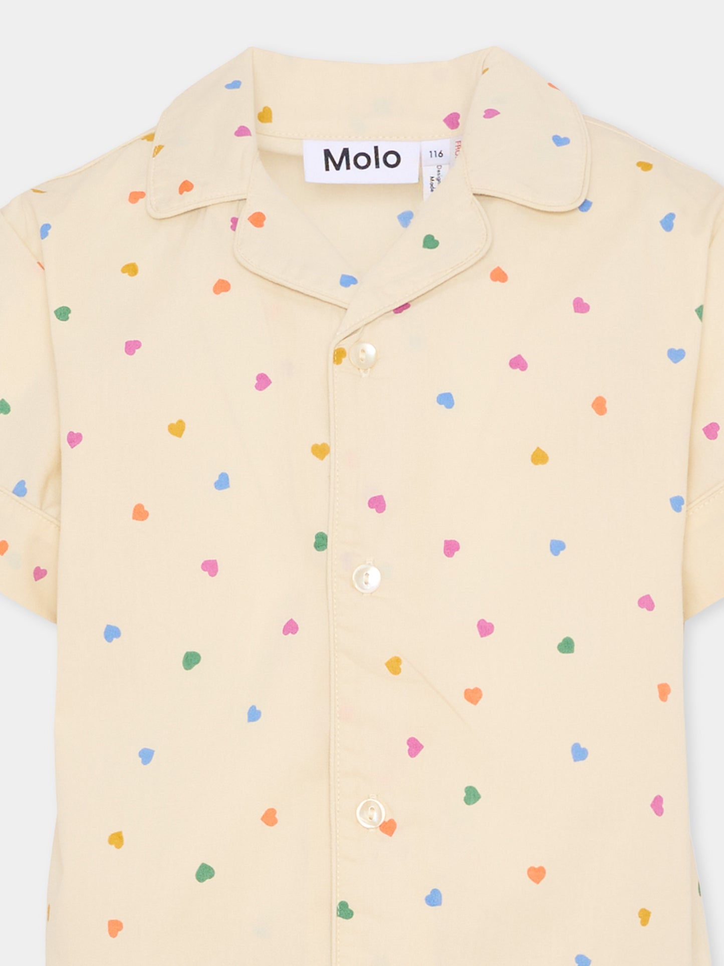 Pigiama Lexi beige per bambina con cuori,Molo,6S26R503 9537