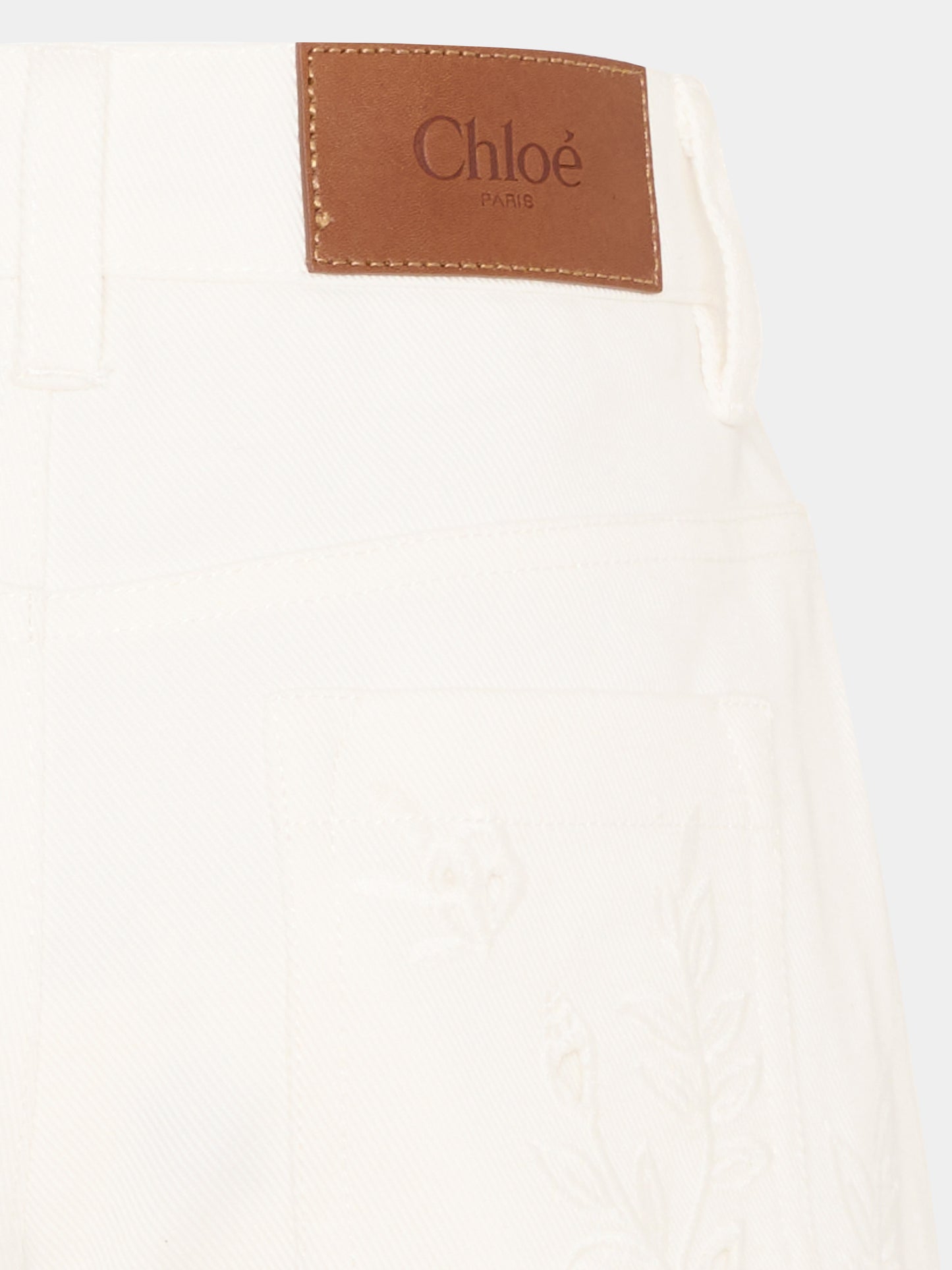 Shorts bianchi per bambina con ricamo floreale,Chloé Kids,C20848 117