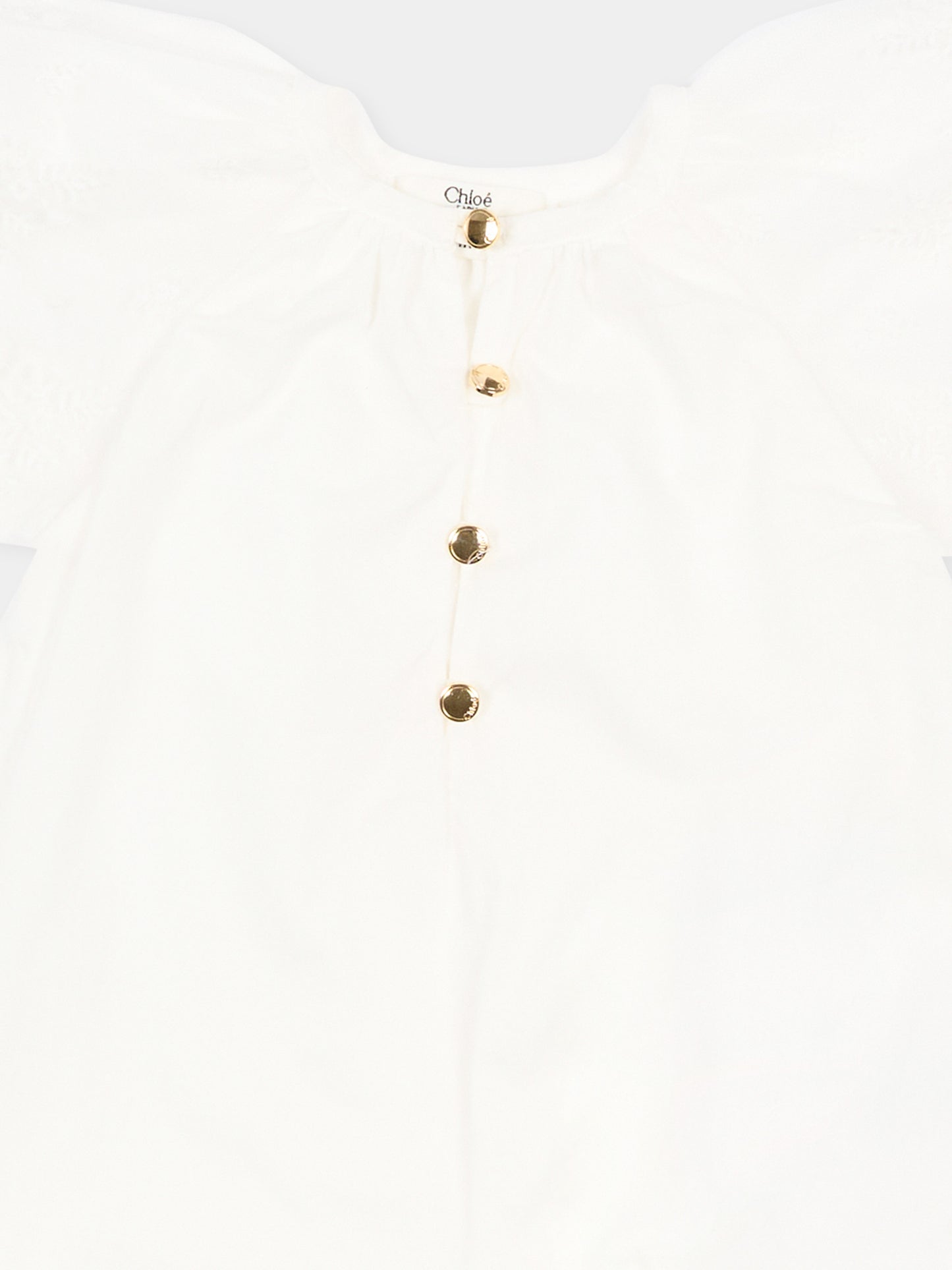 Pagliaccetto avorio per neonata con pizzo,Chloé Kids,C20928 117