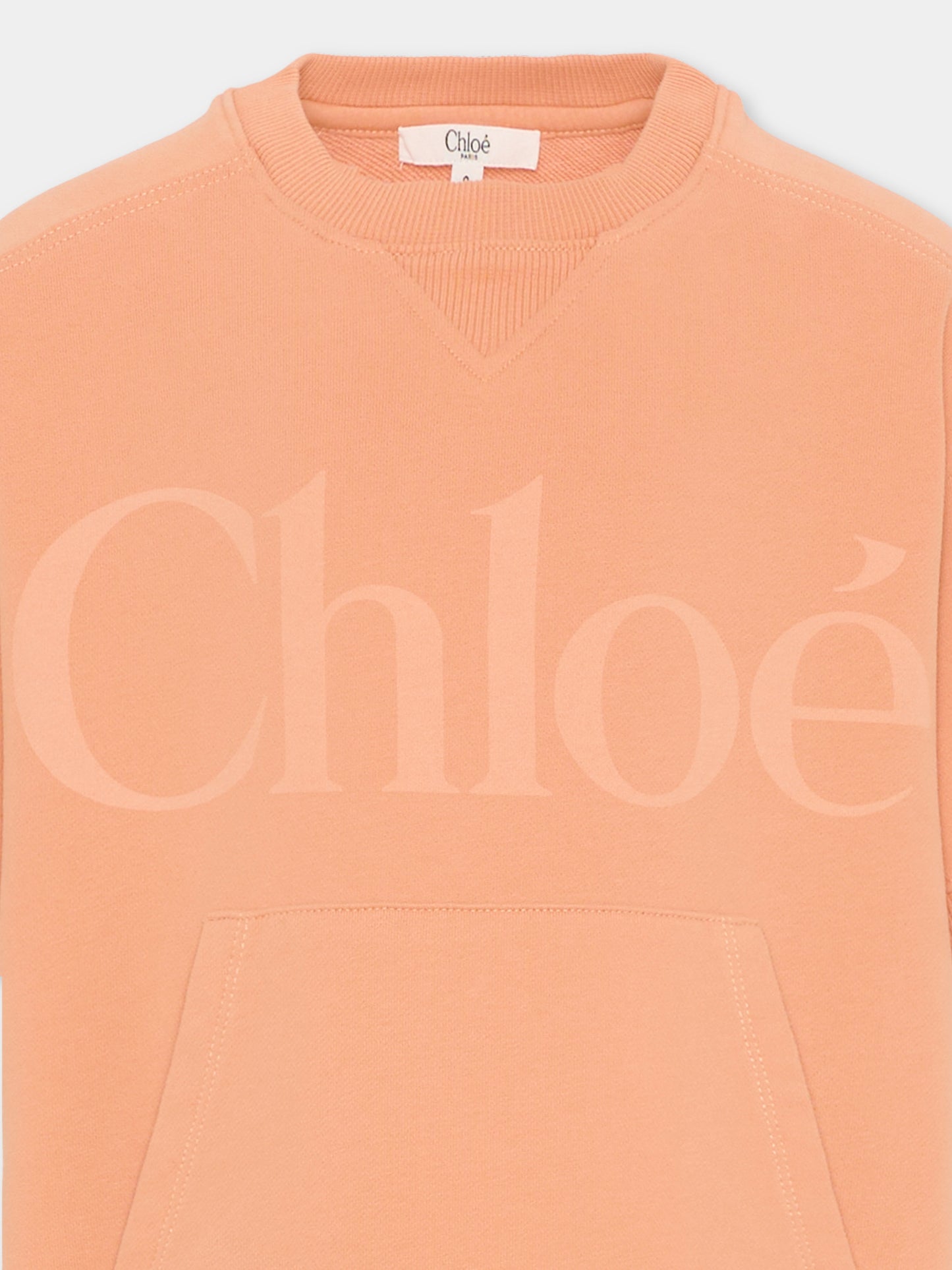Vestito arancione per bambina con logo,Chloé Kids,C21230 43A