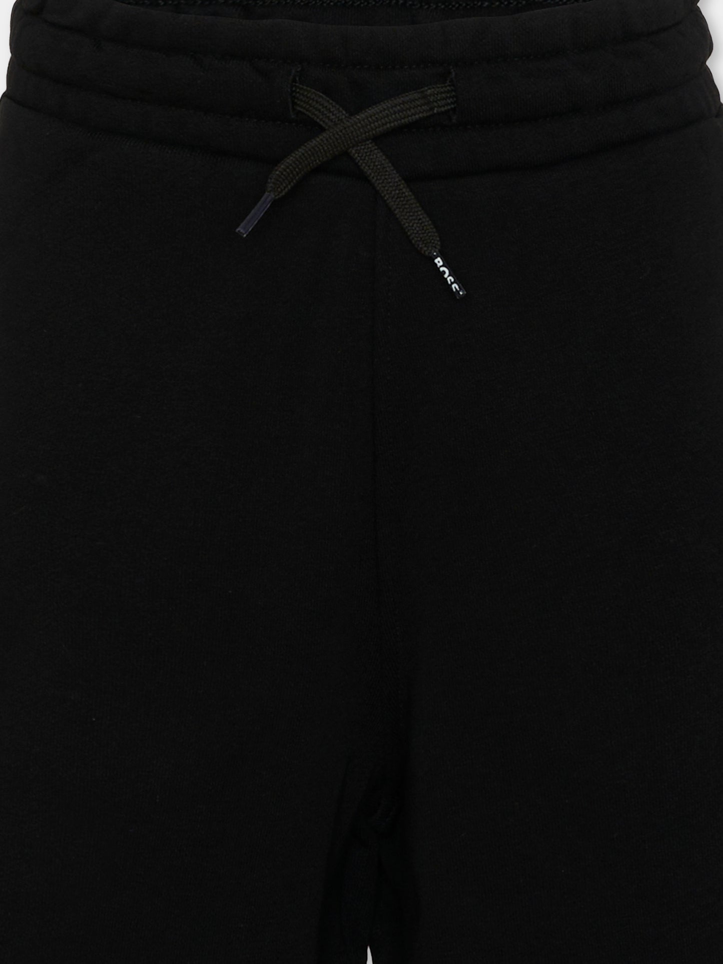 Shorts sportivi neri per bambino logo,Boss,J52928 09B