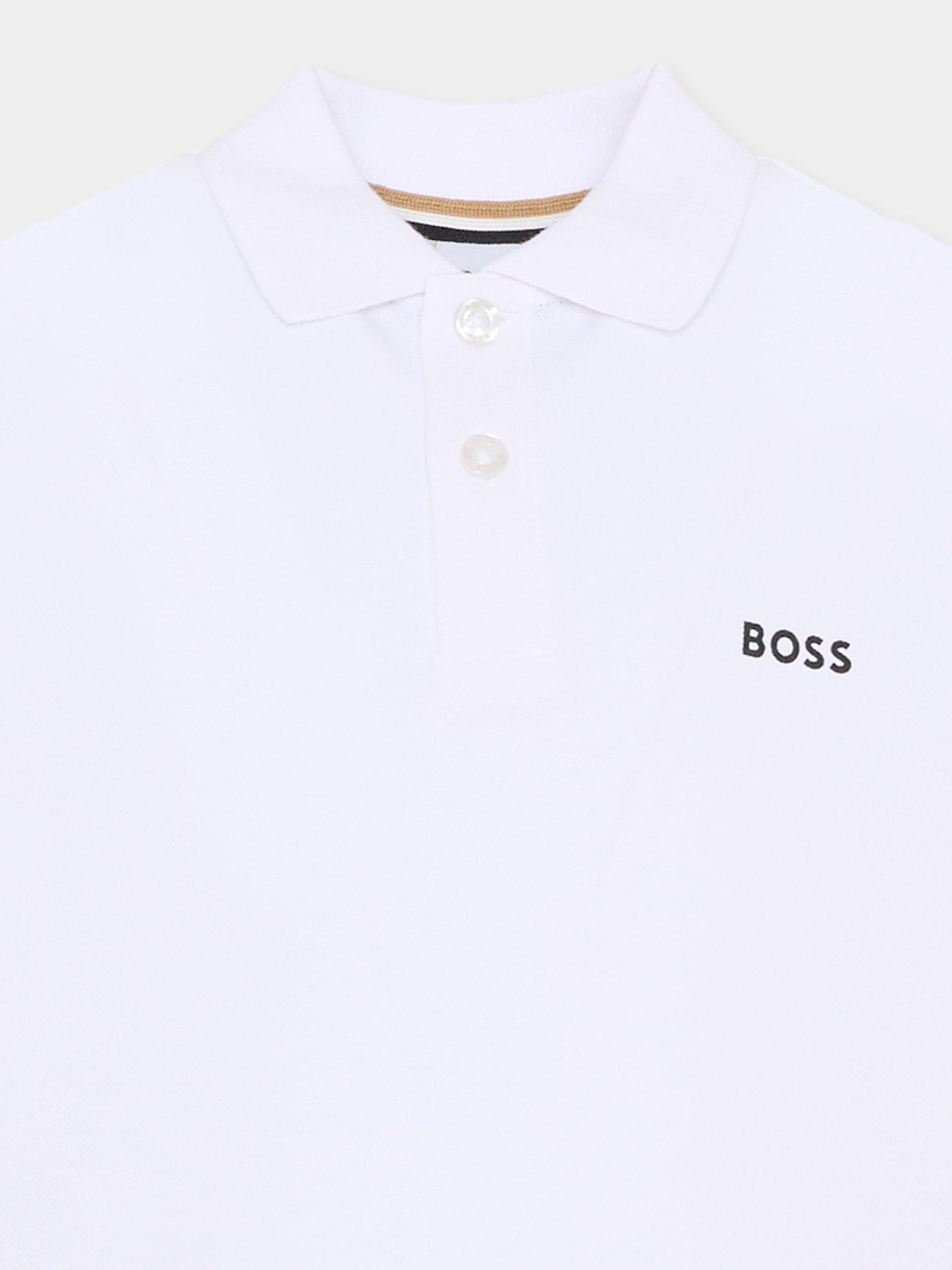 Polo bianca per bambino con logo,Boss,J52954 10P