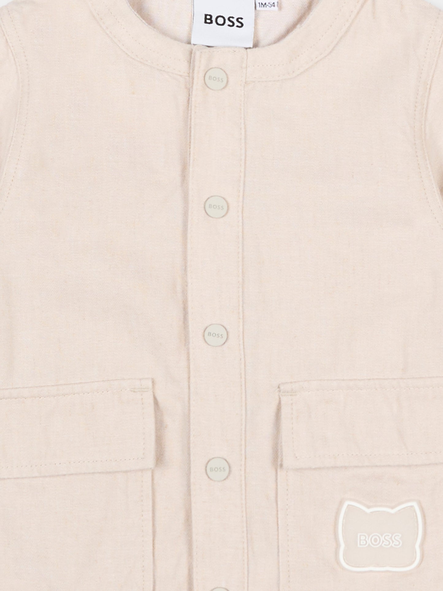 Pagliaccetto avorio per neonato con logo,Boss,J53030 130