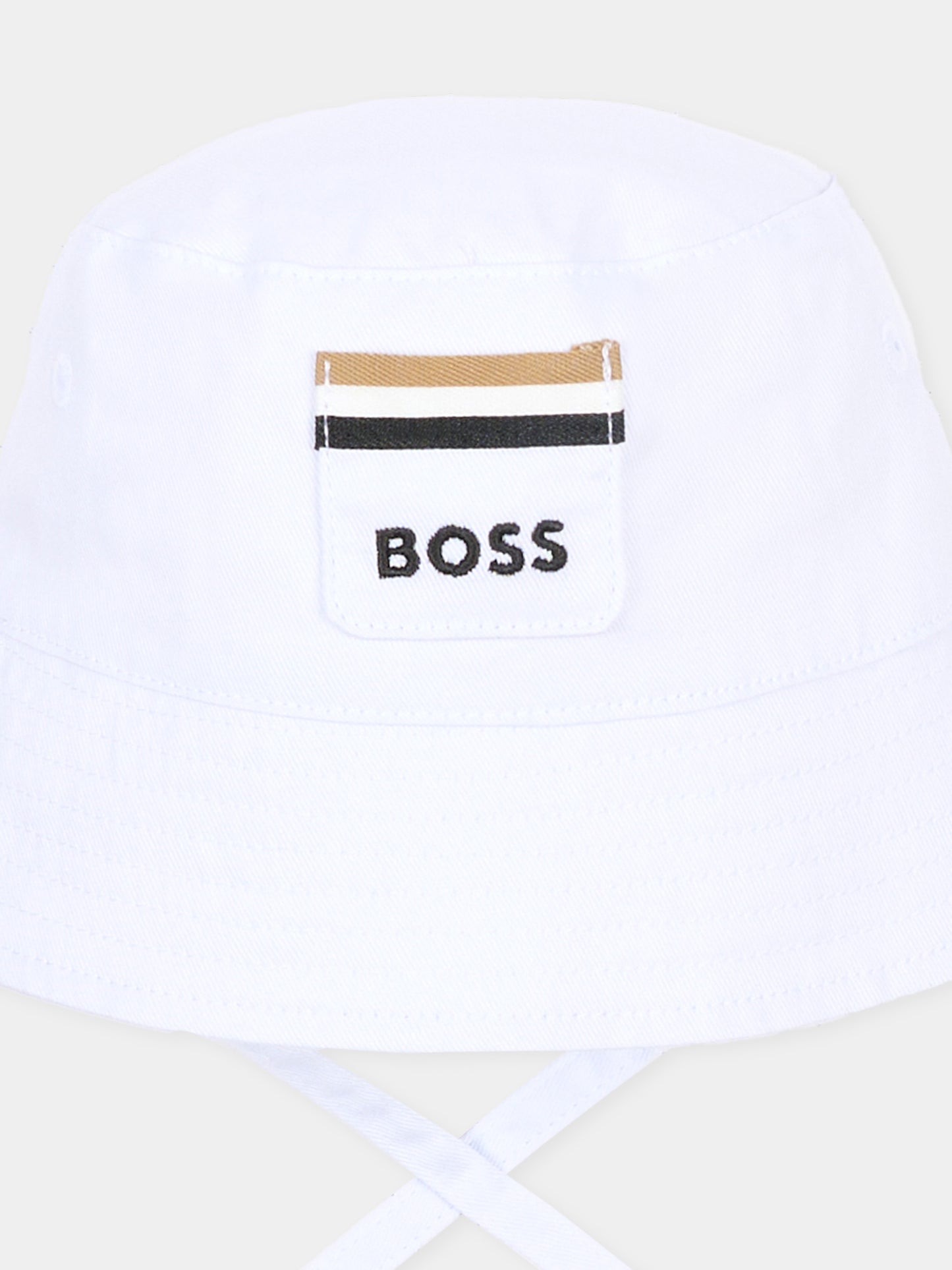 Cloche bianca per neonato con logo,Boss,J53103 10P