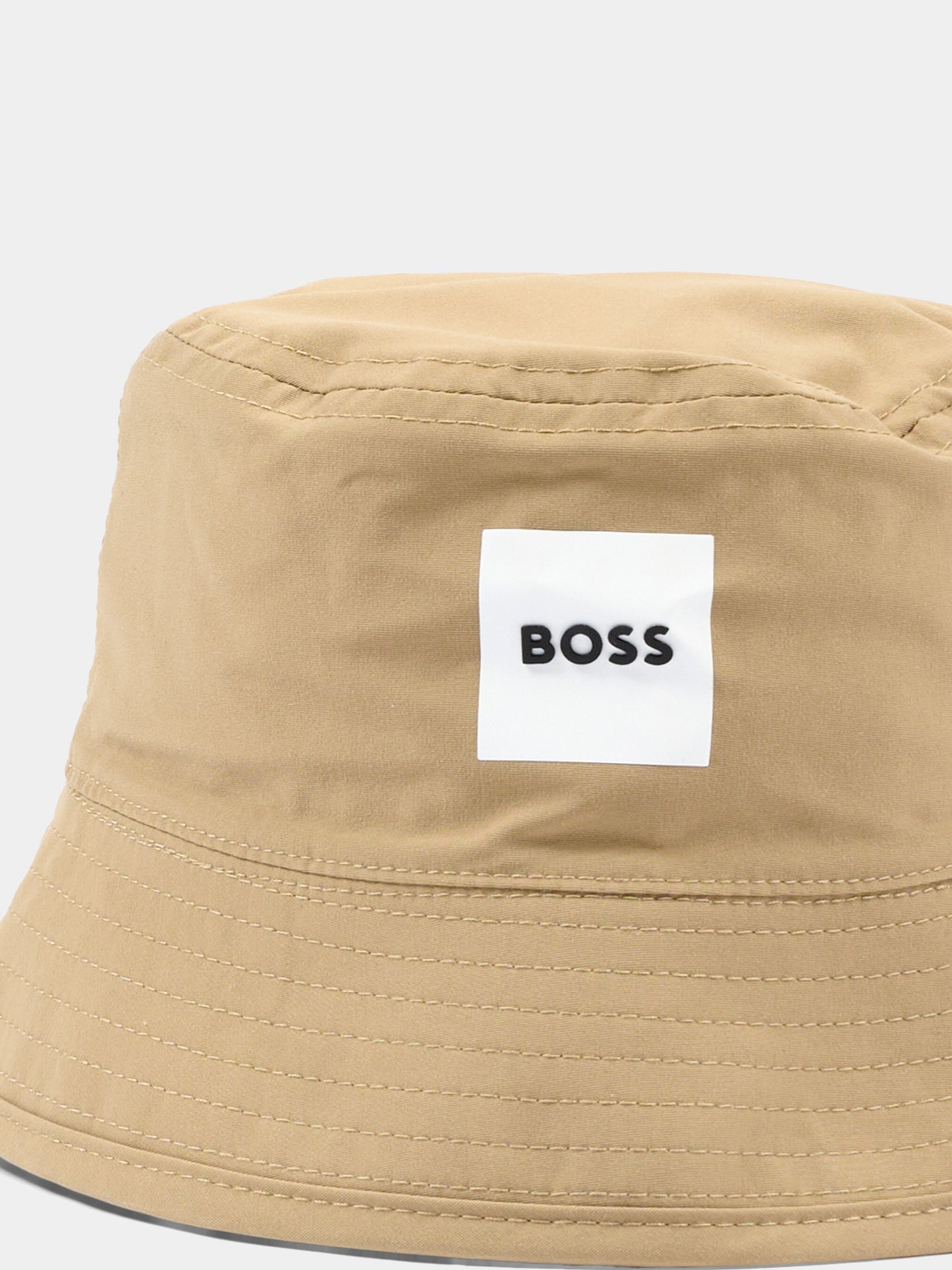 Cloche beige per neonato reversibile con logo,Boss,J53140 295