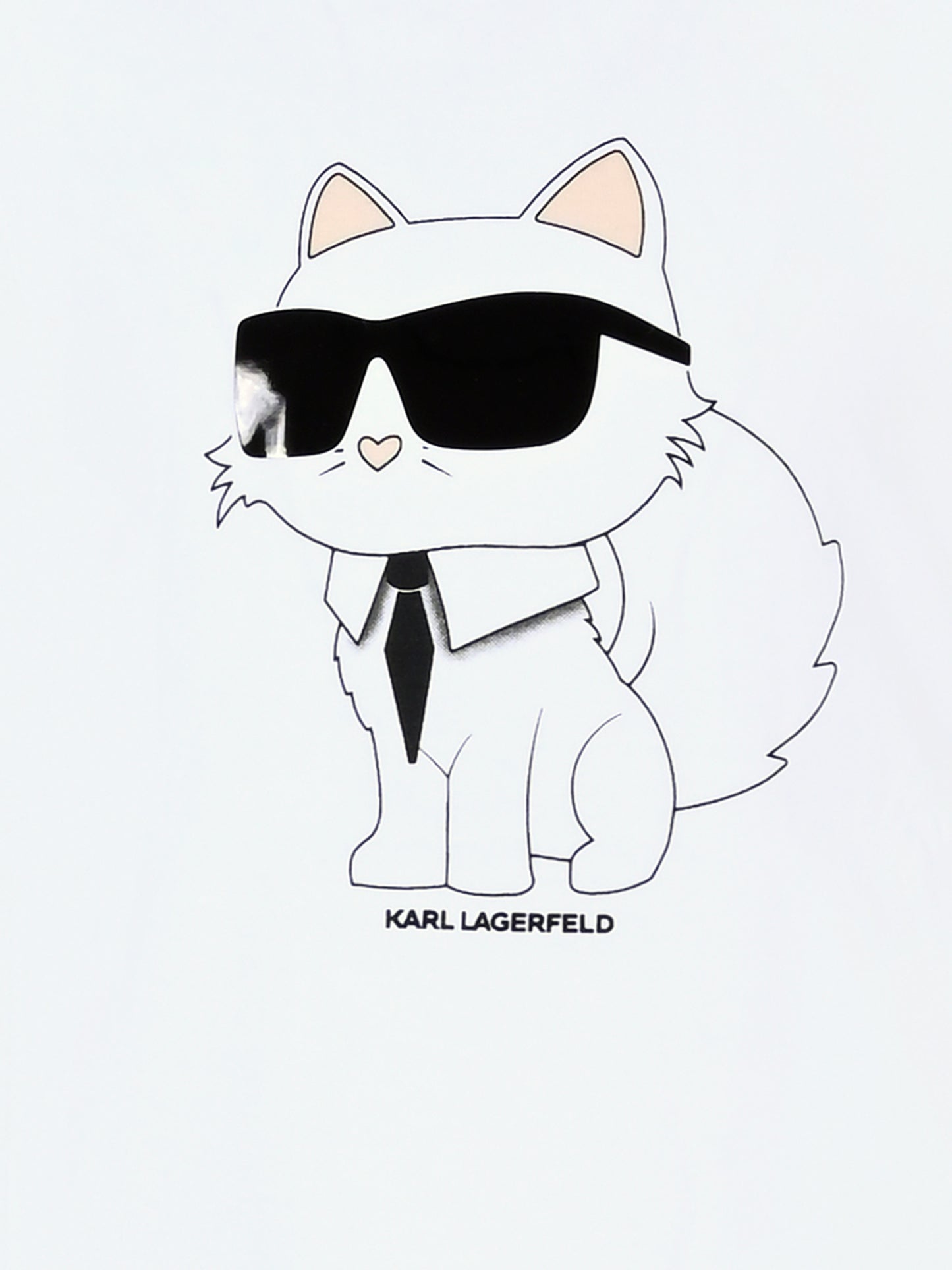 T-shirt bianca per bambina con Choupette,Karl Lagerfeld Kids,Z30211 10P