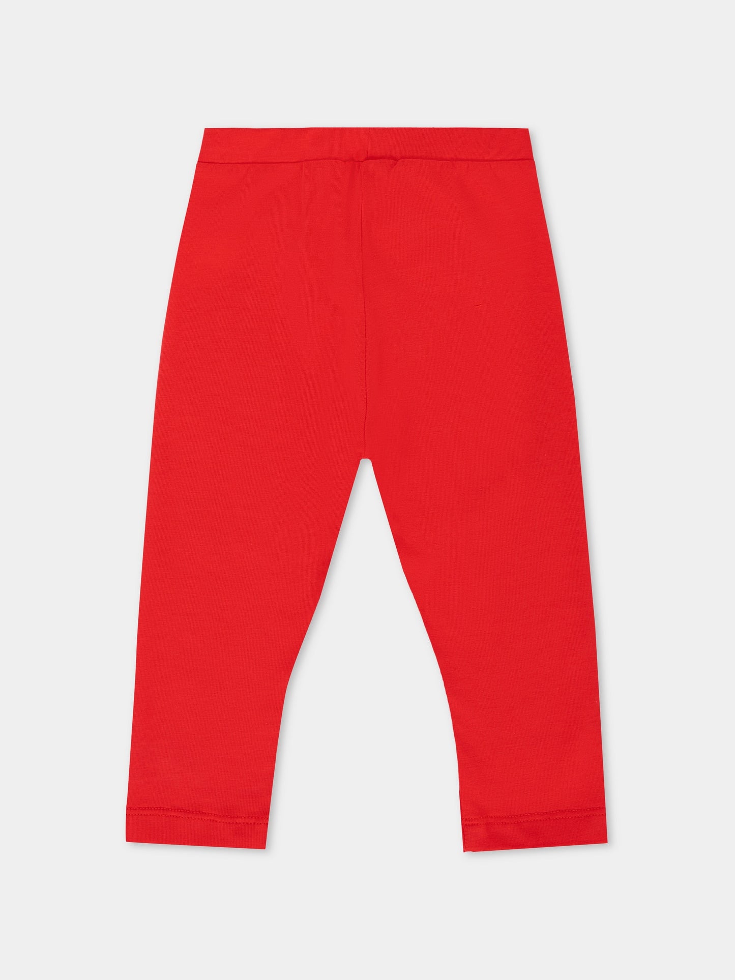 Leggings rossi per neonata con logo,Moschino Kids,MDP03D LBA00 50109