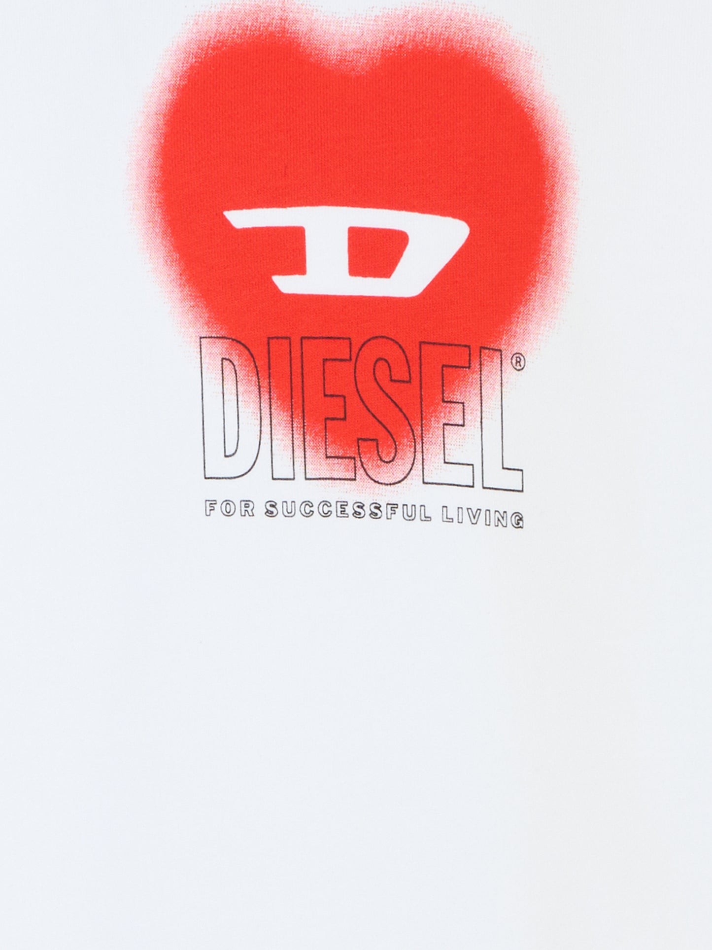 Felpa bianca per bambina con cuore,Diesel,J02230 0JFAV K100