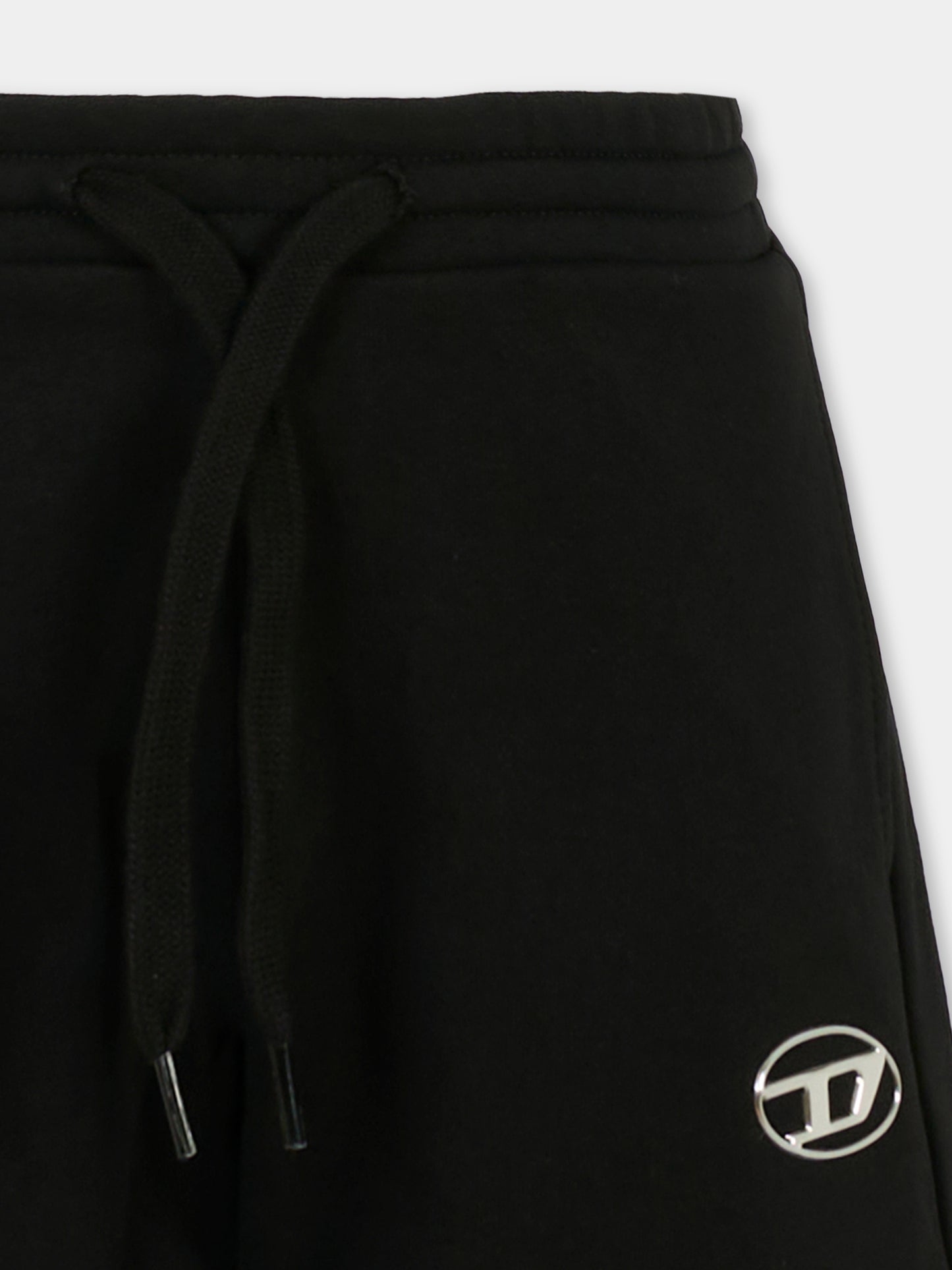 Shorts neri per bambino con logo,Diesel,J02239 KYAVF K900