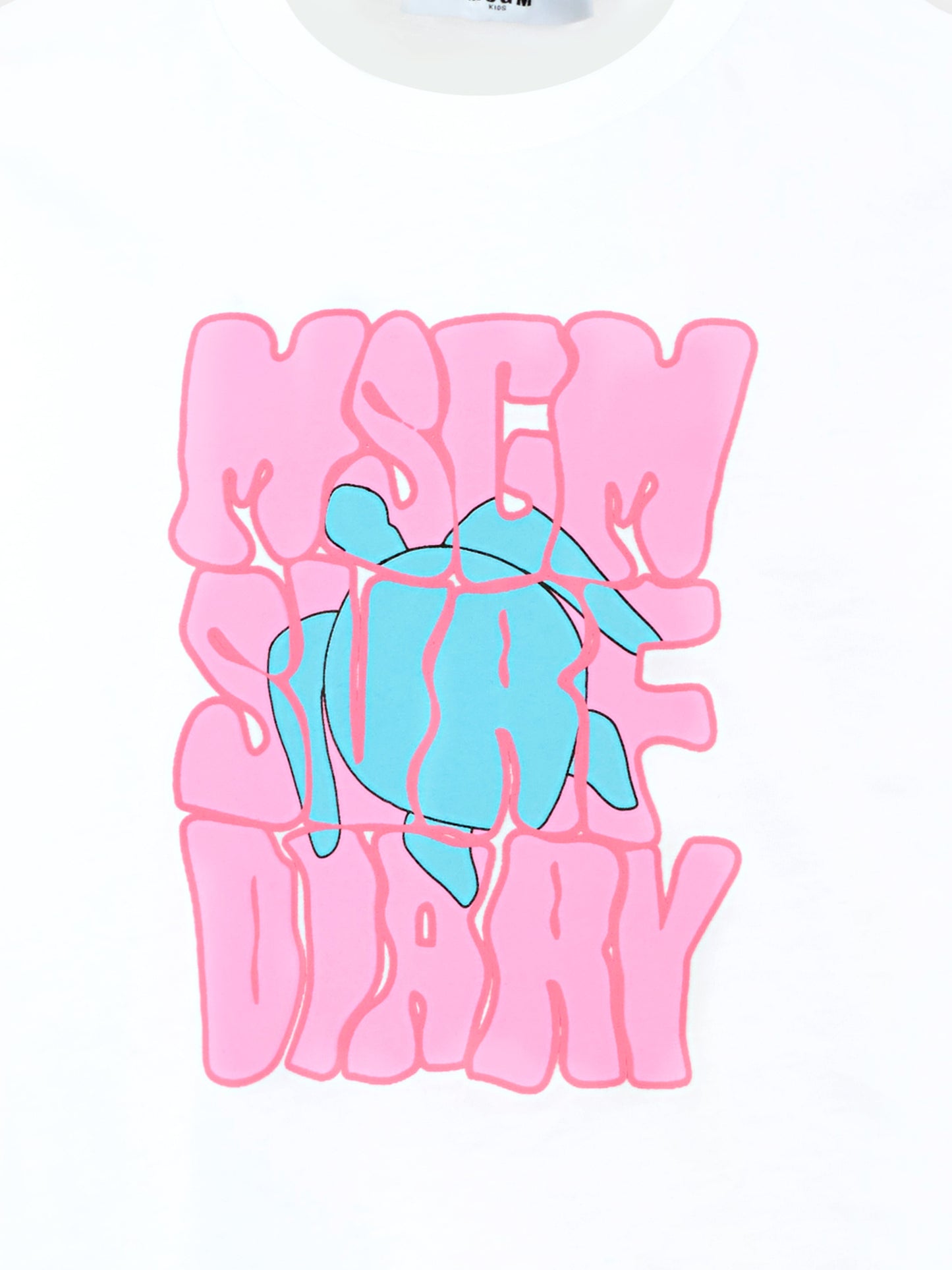 T-shirt bianca per bambina con logo,Msgm Kids,S5MSJGTH243 001