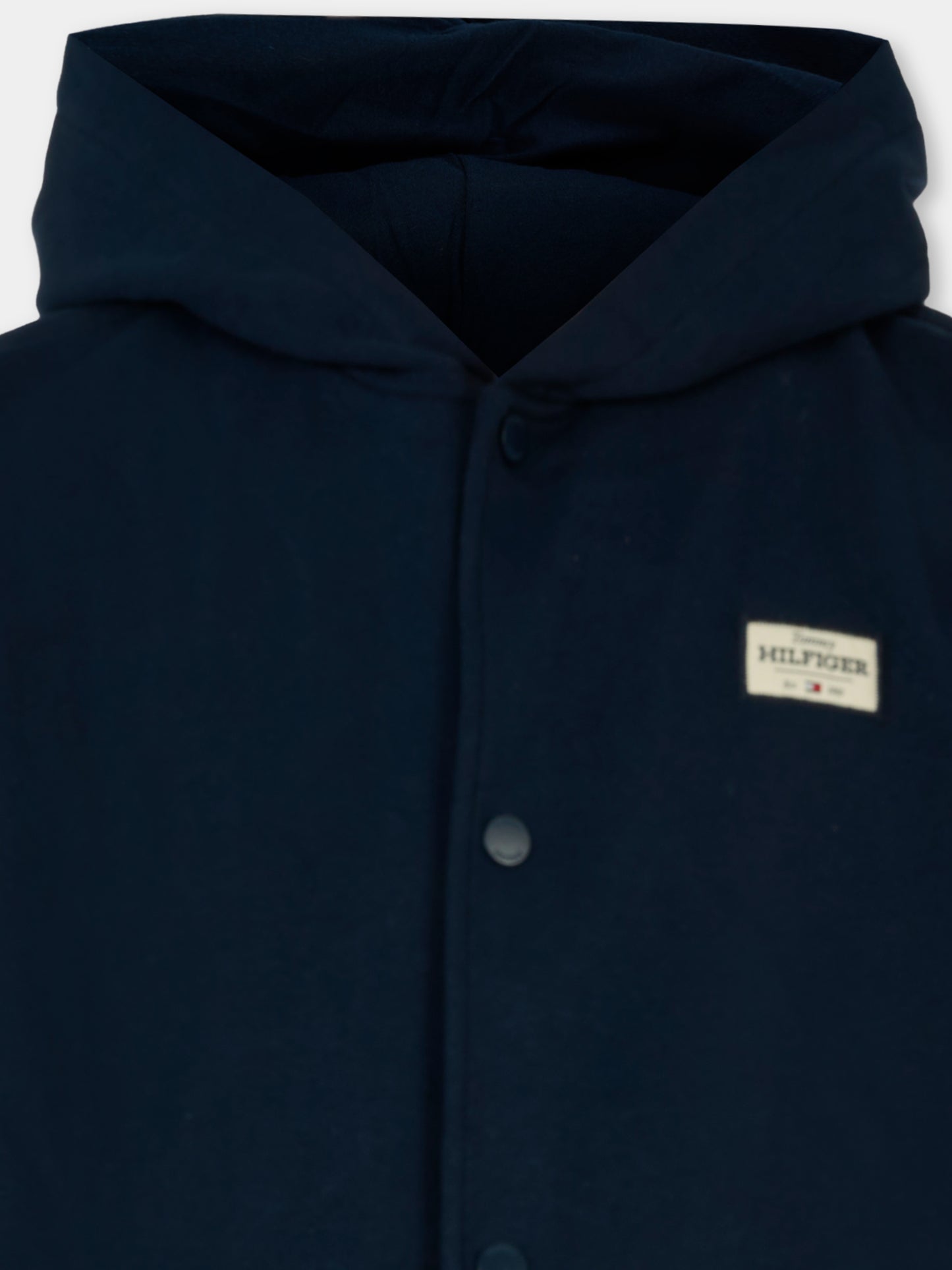 Felpa blu per bambini con patch logo,Tommy Hilfiger Junior,KB0KB09314 C1G