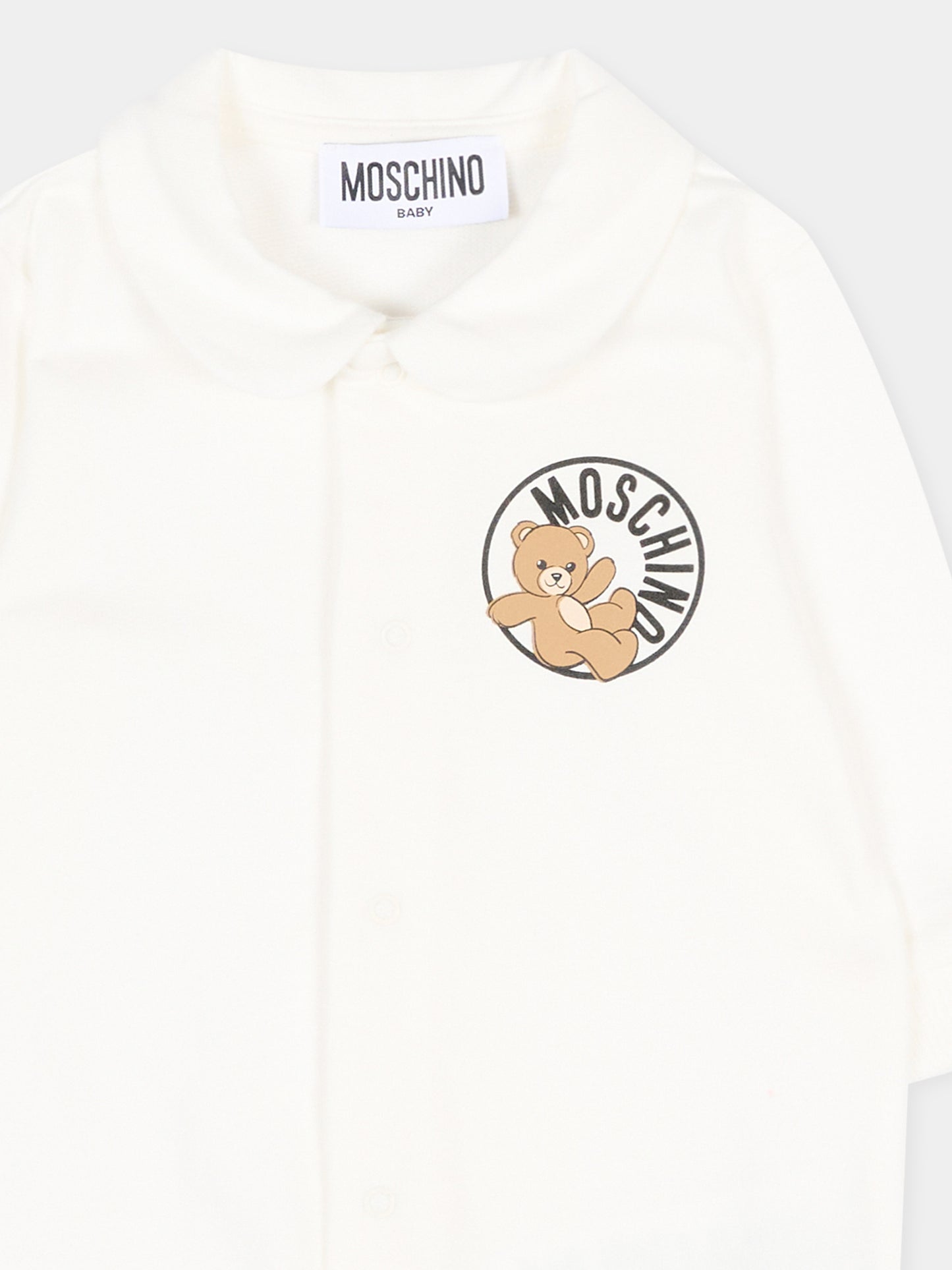 Tutina avorio per neonati con Teddy Bear,Moschino Kids,MUT04S LCA19 10063
