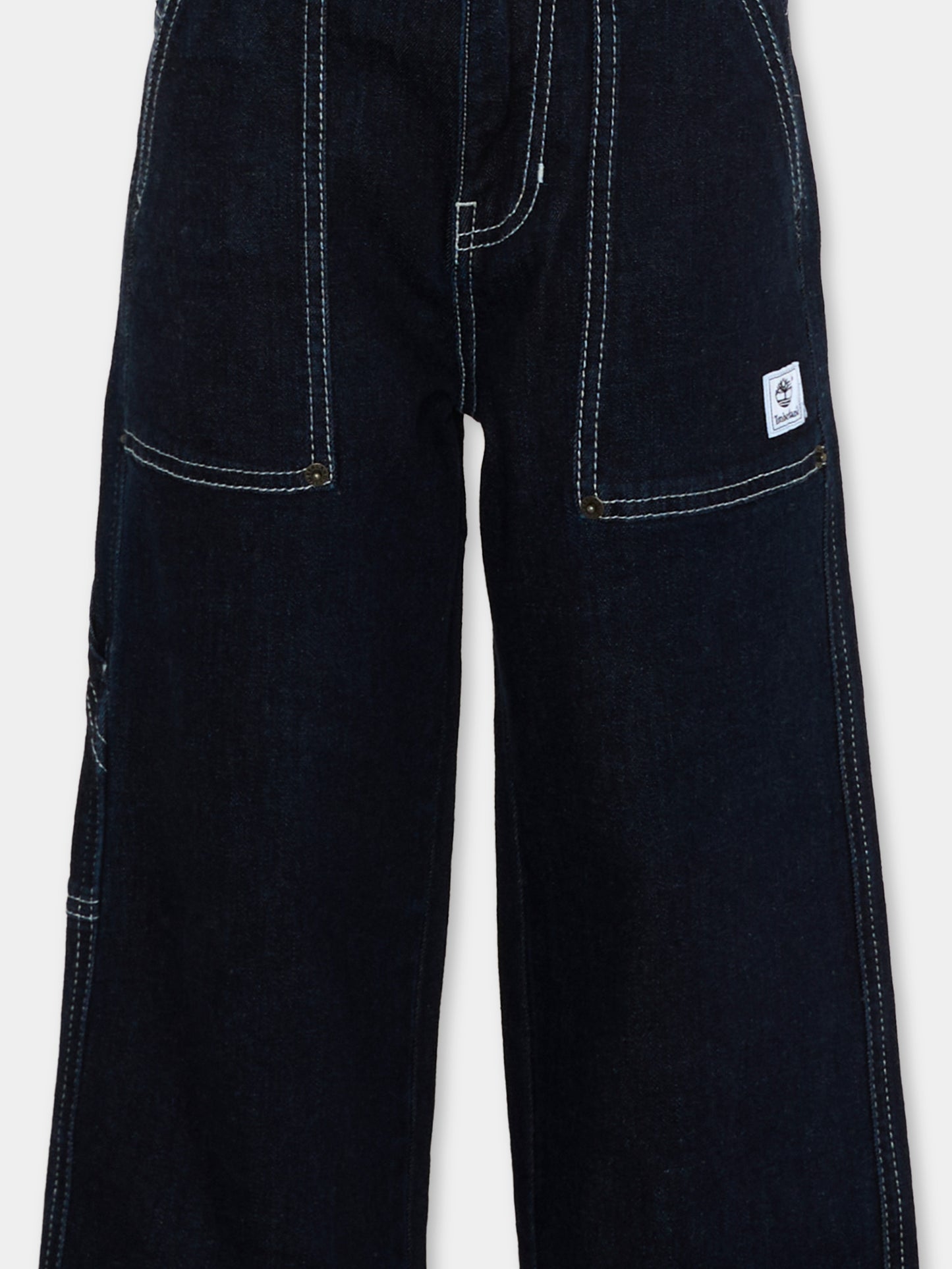 Jeans denim per bambino con logo,Timberland,T60840 Z10