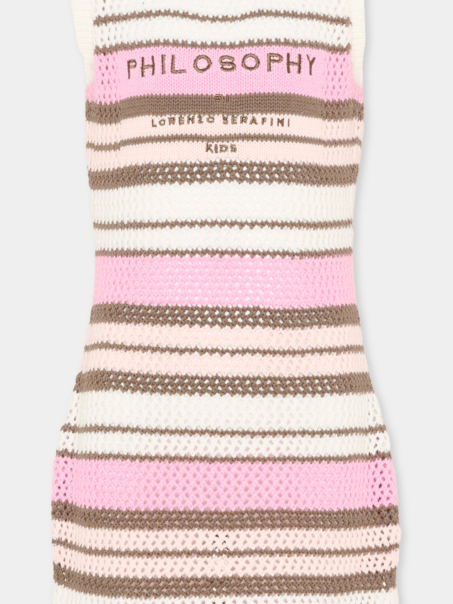 Vestito multicolor per bambina con logo,Philosophy,I9G906 - 7030 - 0390