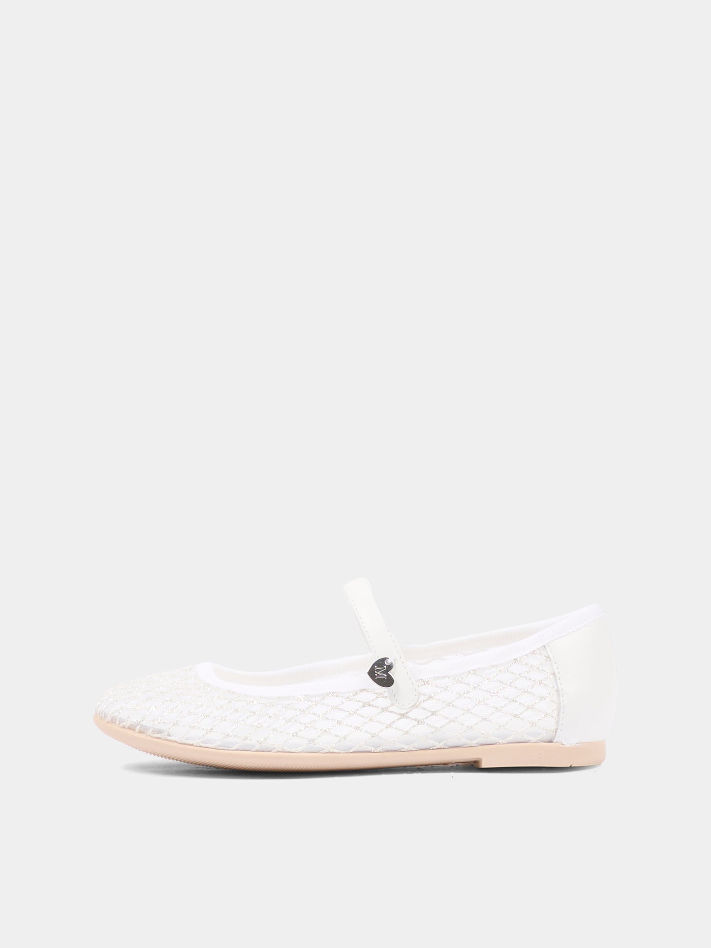 Ballerine bianche per bambina con cuore,Monnalisa,87G002 - 7704 - 0099