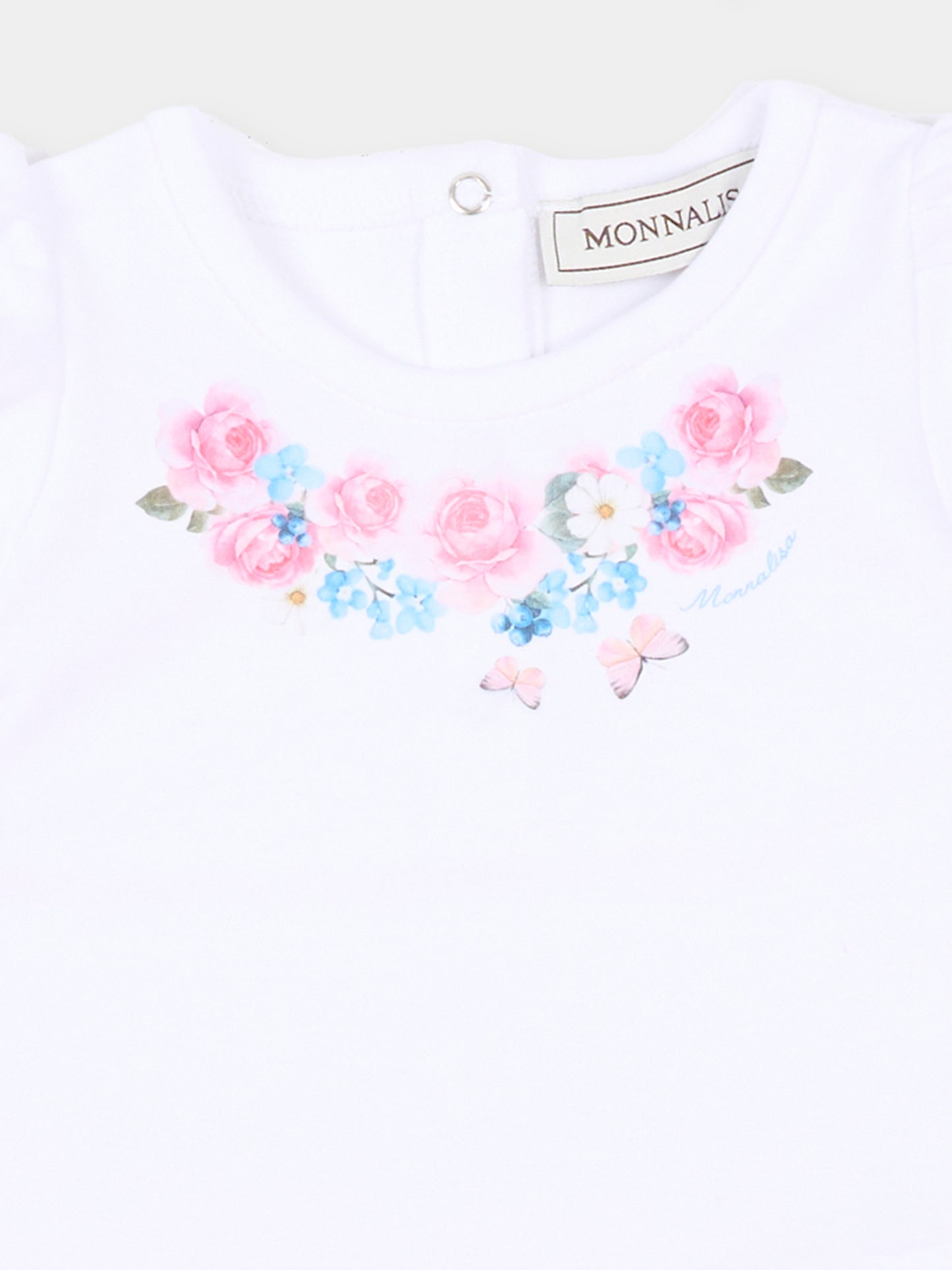 Completo rosa per neonata con stampa floreale,Monnalisa,35G507 - 7000 - 9990