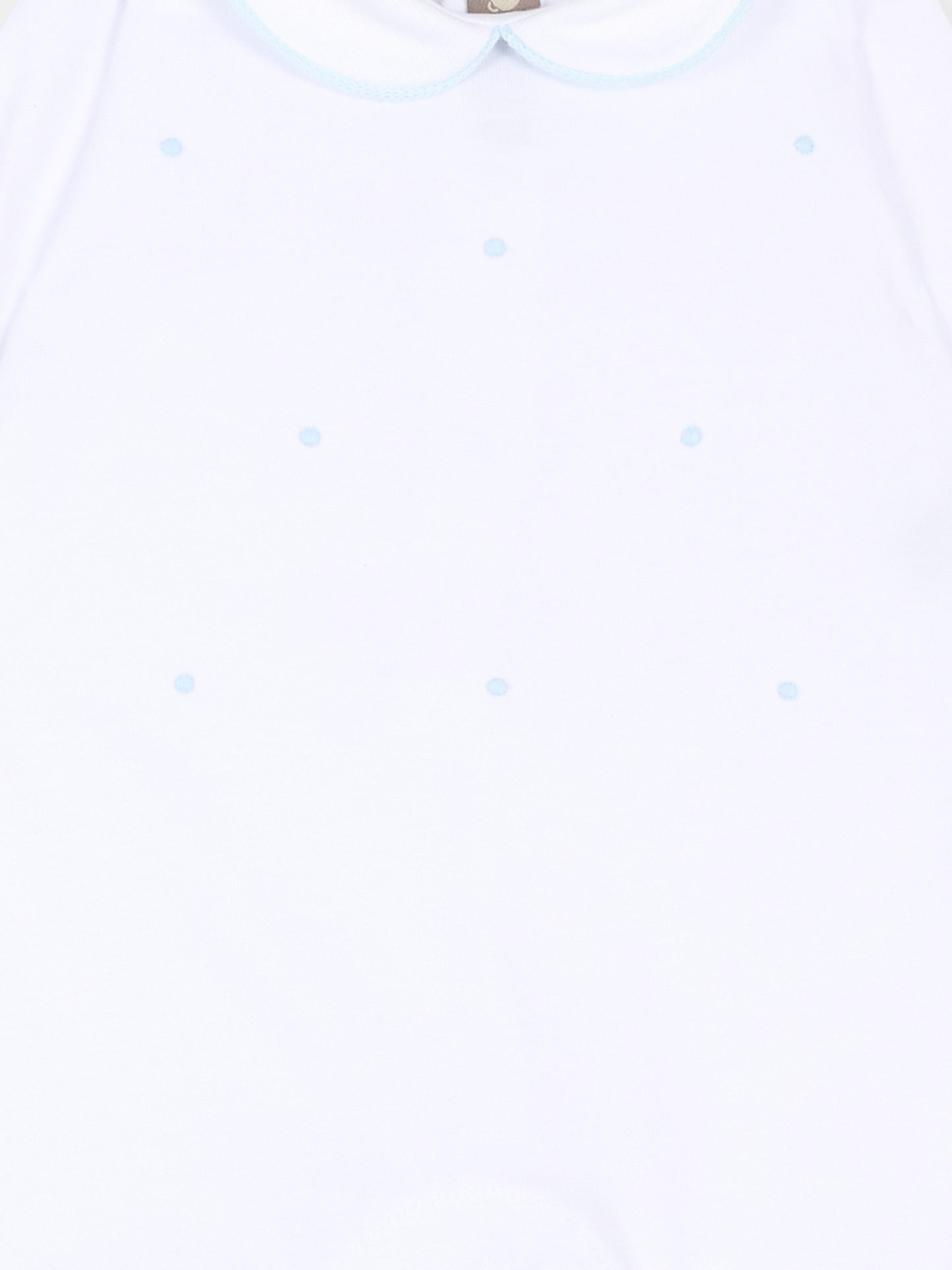 Tutina bianca per neonato con pois celeste,Little Bear,3063 BCO/CIELO