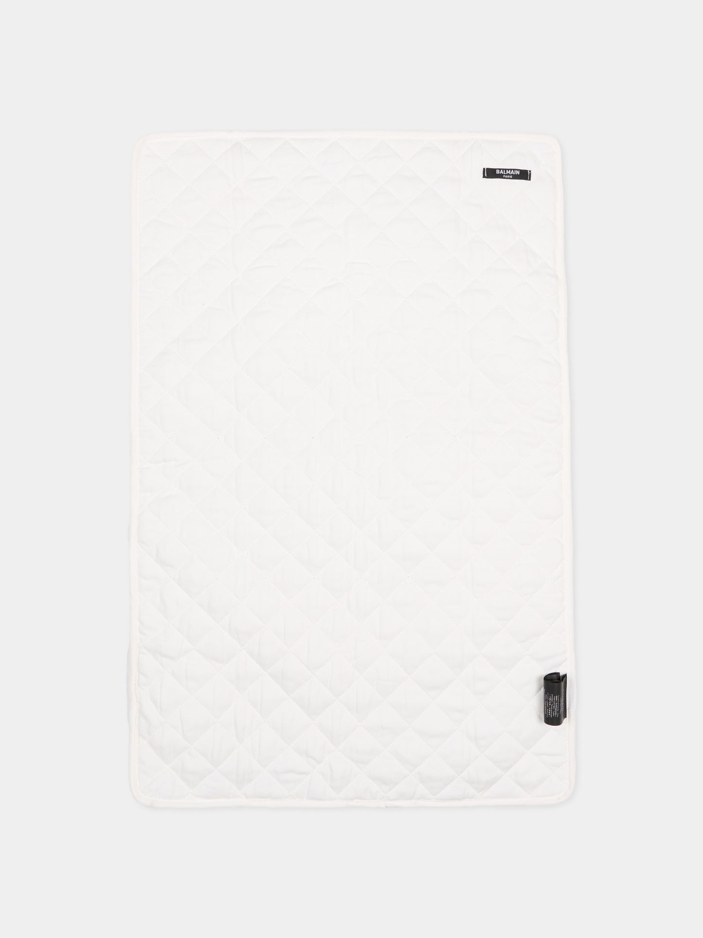 Borsa mamma avorio per neonati con logo ricamato,Balmain Kids,BY0618-Z1839 102NE