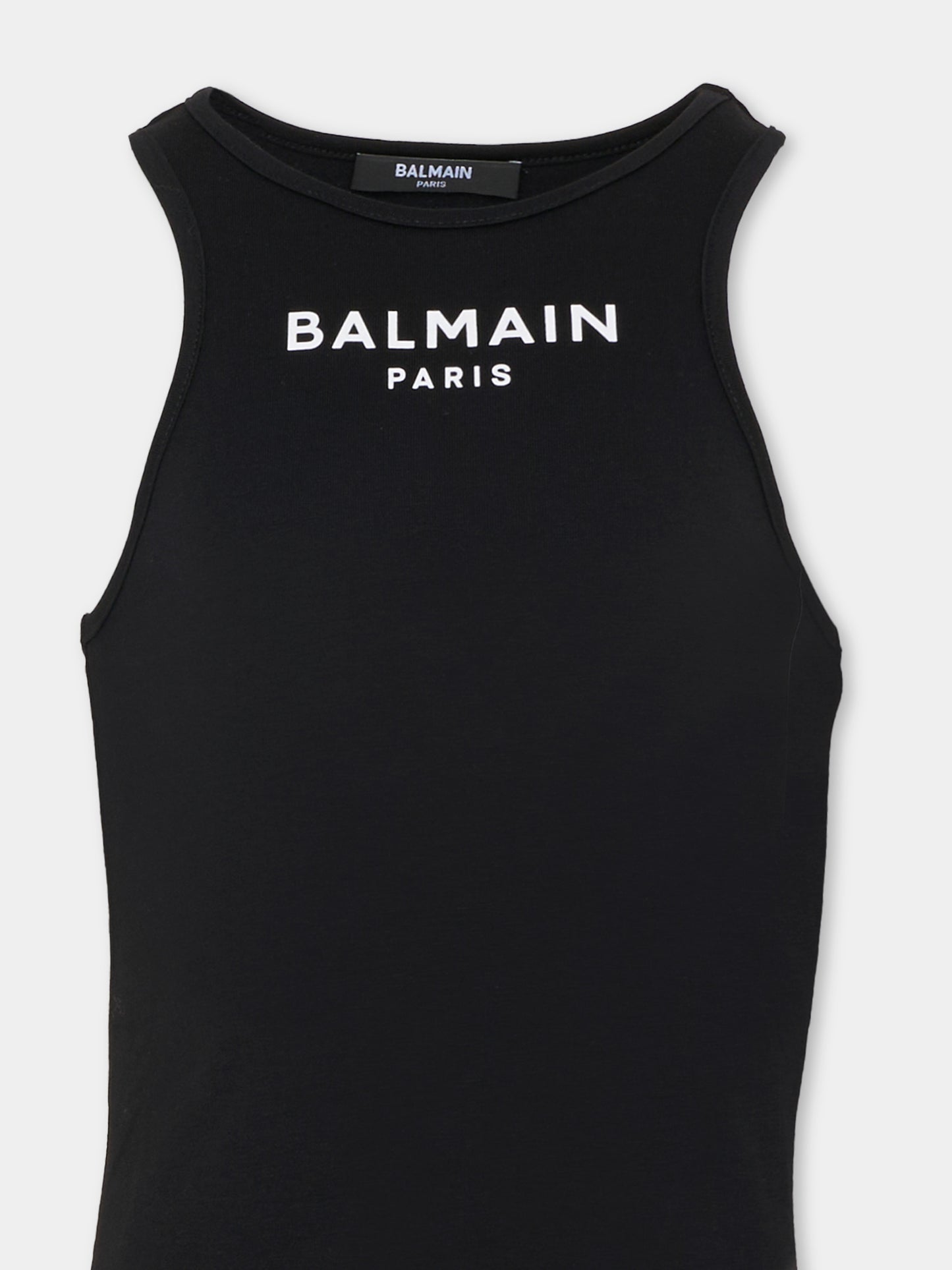 Vestito nero per bambina con logo,Balmain Kids,BY1A12-Z3277 930BC