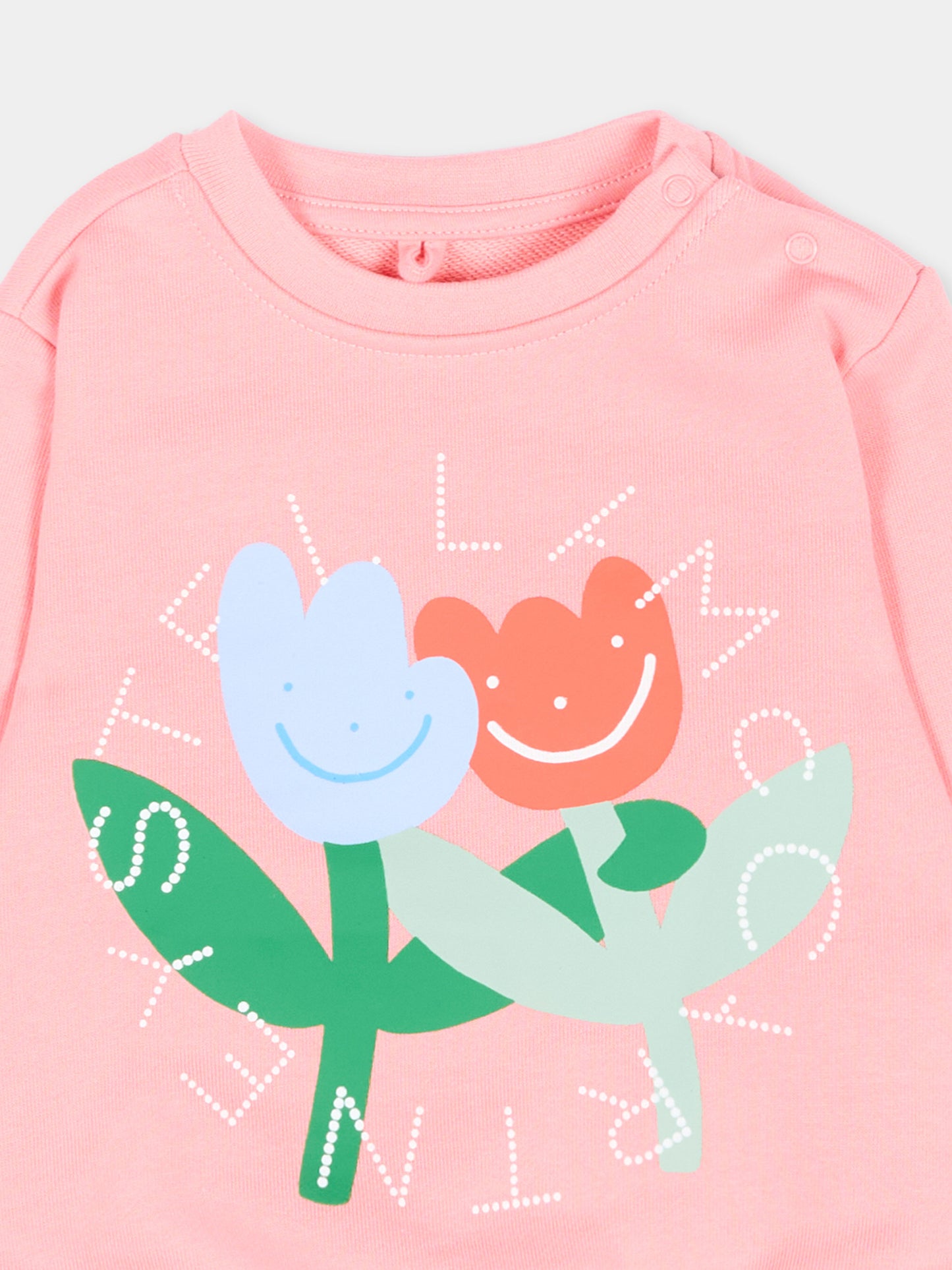 Felpa rosa per neonata con stampa fiori,Stella Mccartney Kids,TY4110-Z3409 509