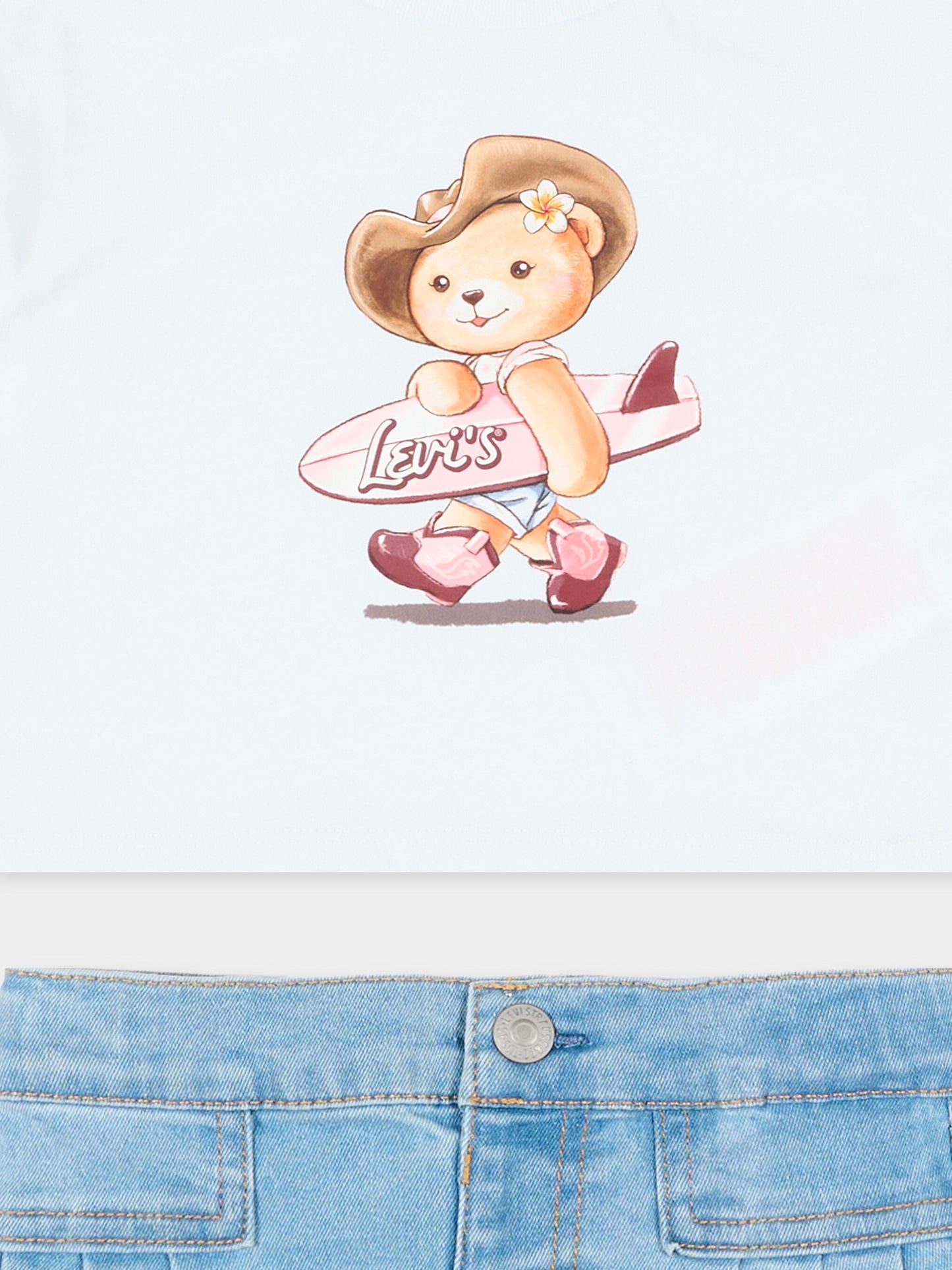 Completo multicolor per neonata con stampa orsetto,Levi's Kids,1EP561 UHG