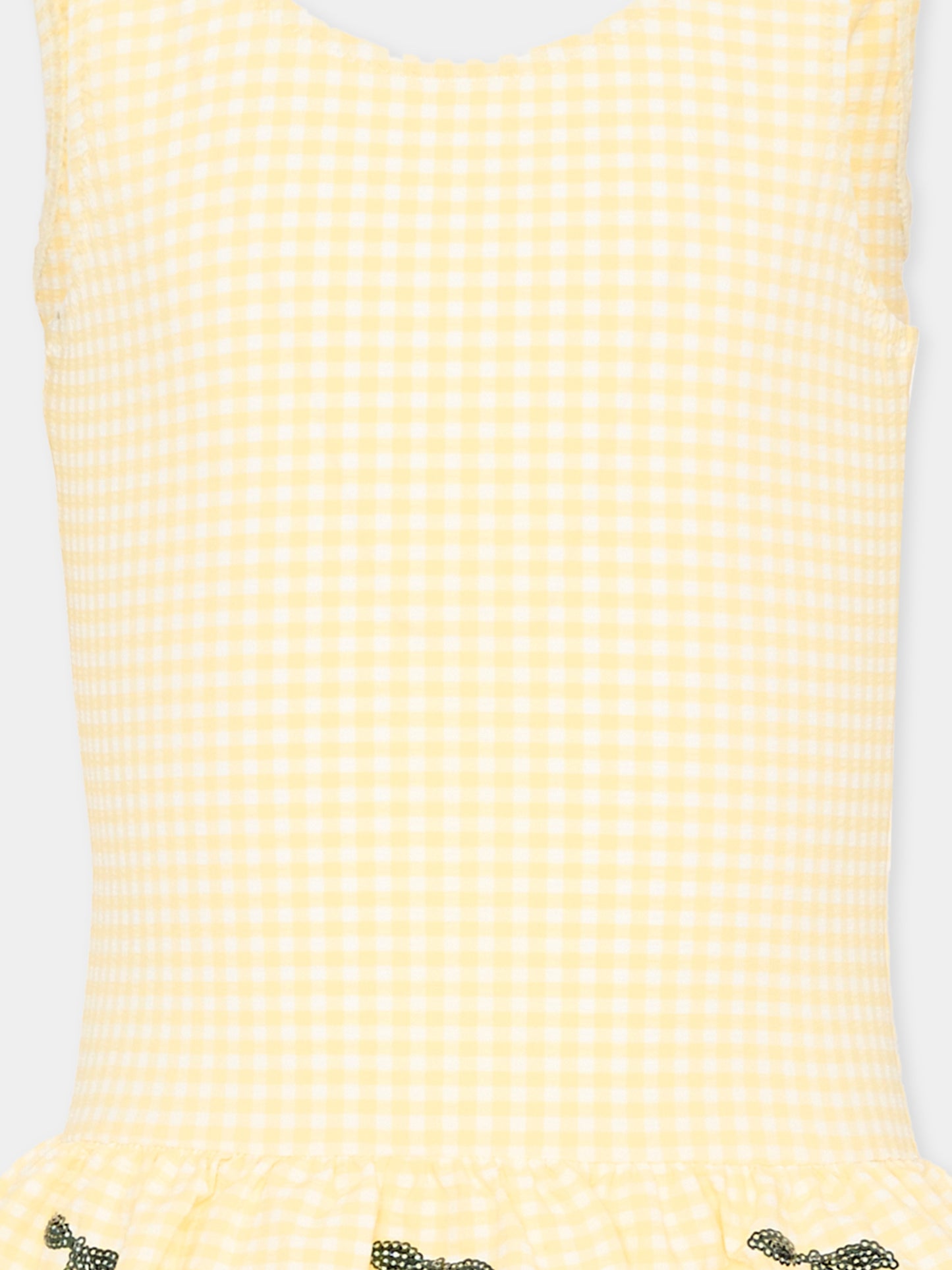 Costume intero multicolor Etta per bambina con ciliegie,Konges Sløjd,KS104790 BANANA ALMOND CHECK