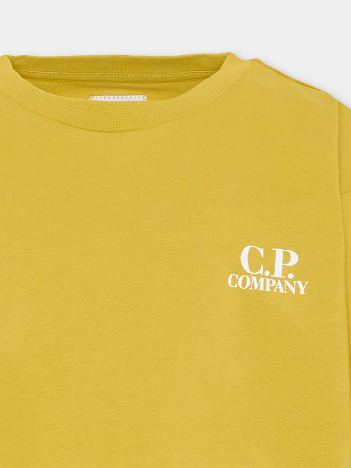 T-Shirt verde per bambino con logo,C. P. Company,CUM00W-LAA17 31826