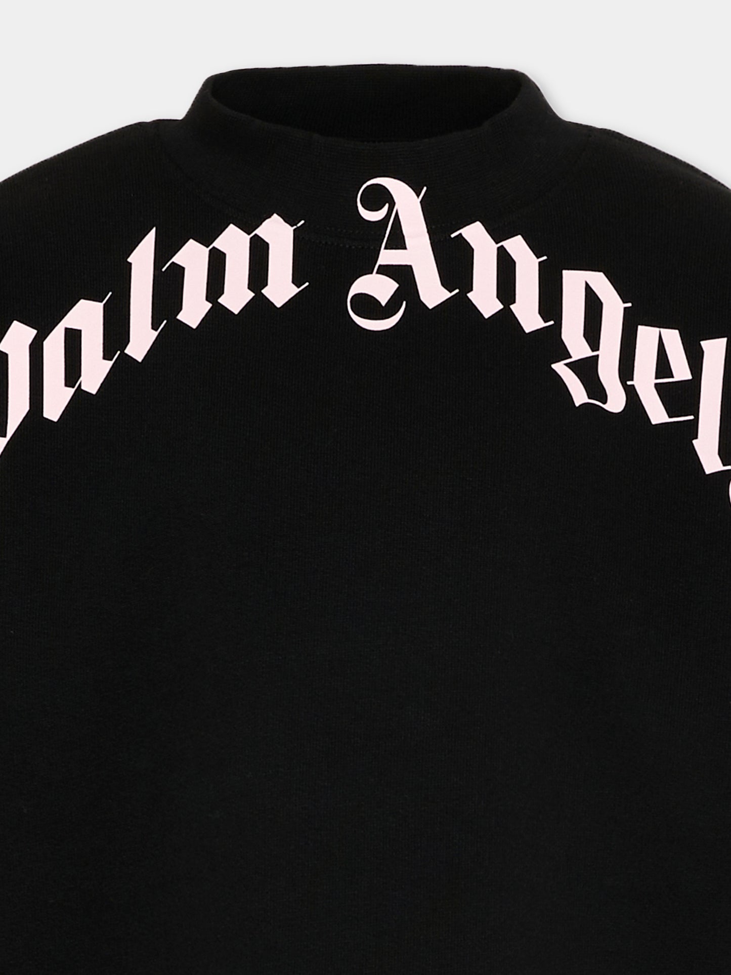Felpa nera per bambina con maxi logo,Palm Angels,PGBA013S26FLE001 110