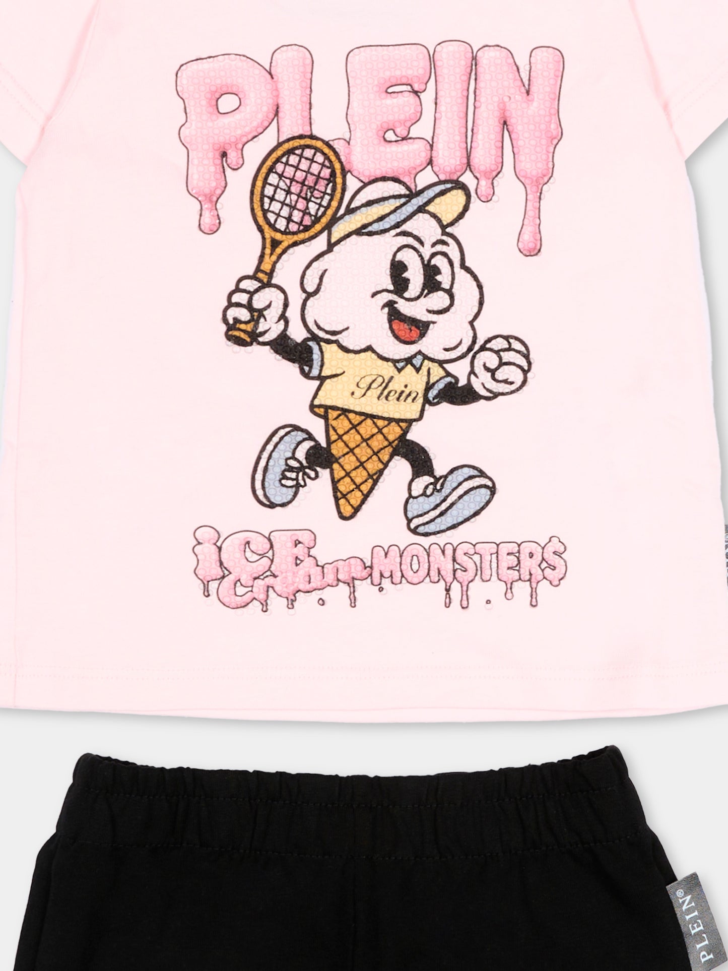 Completo sportivo rosa per neonata con strass,Philipp Plein Junior,S6PHNGTT256 042/37