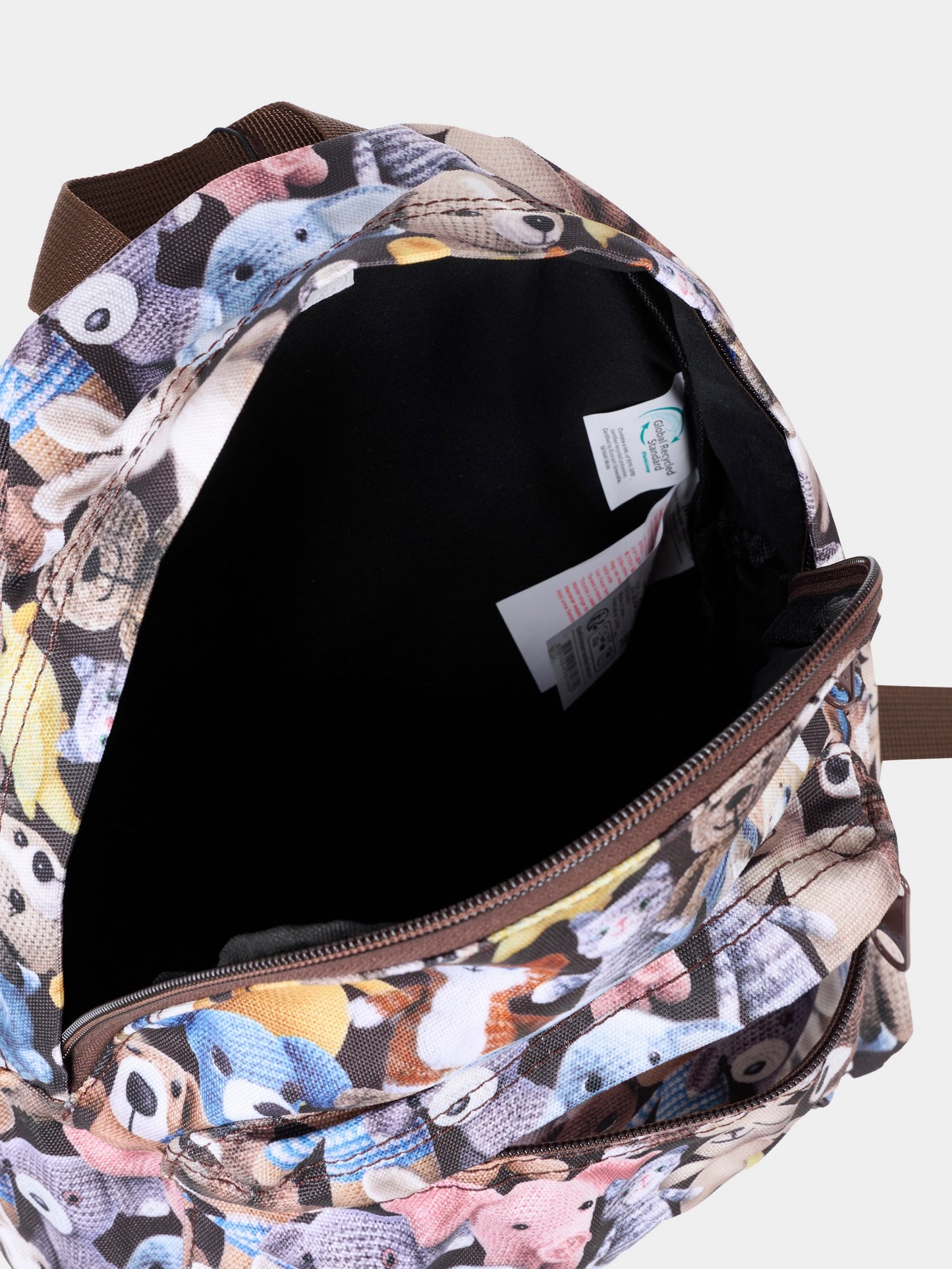 Multicolor mini backpack for kids with plush print