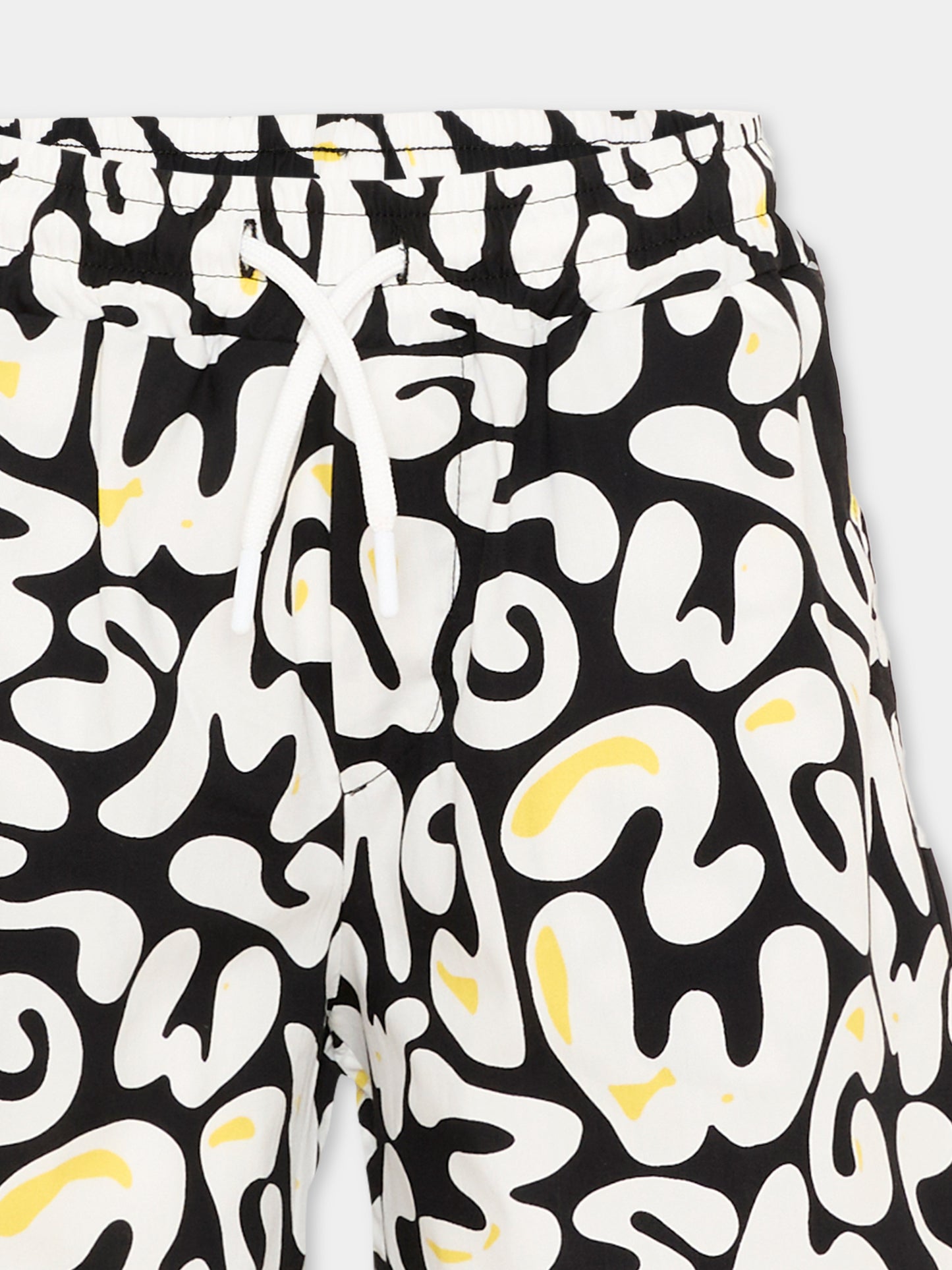 Shorts nero per bambino con stampa logo,Msgm Kids,S6MSJBBE253 110