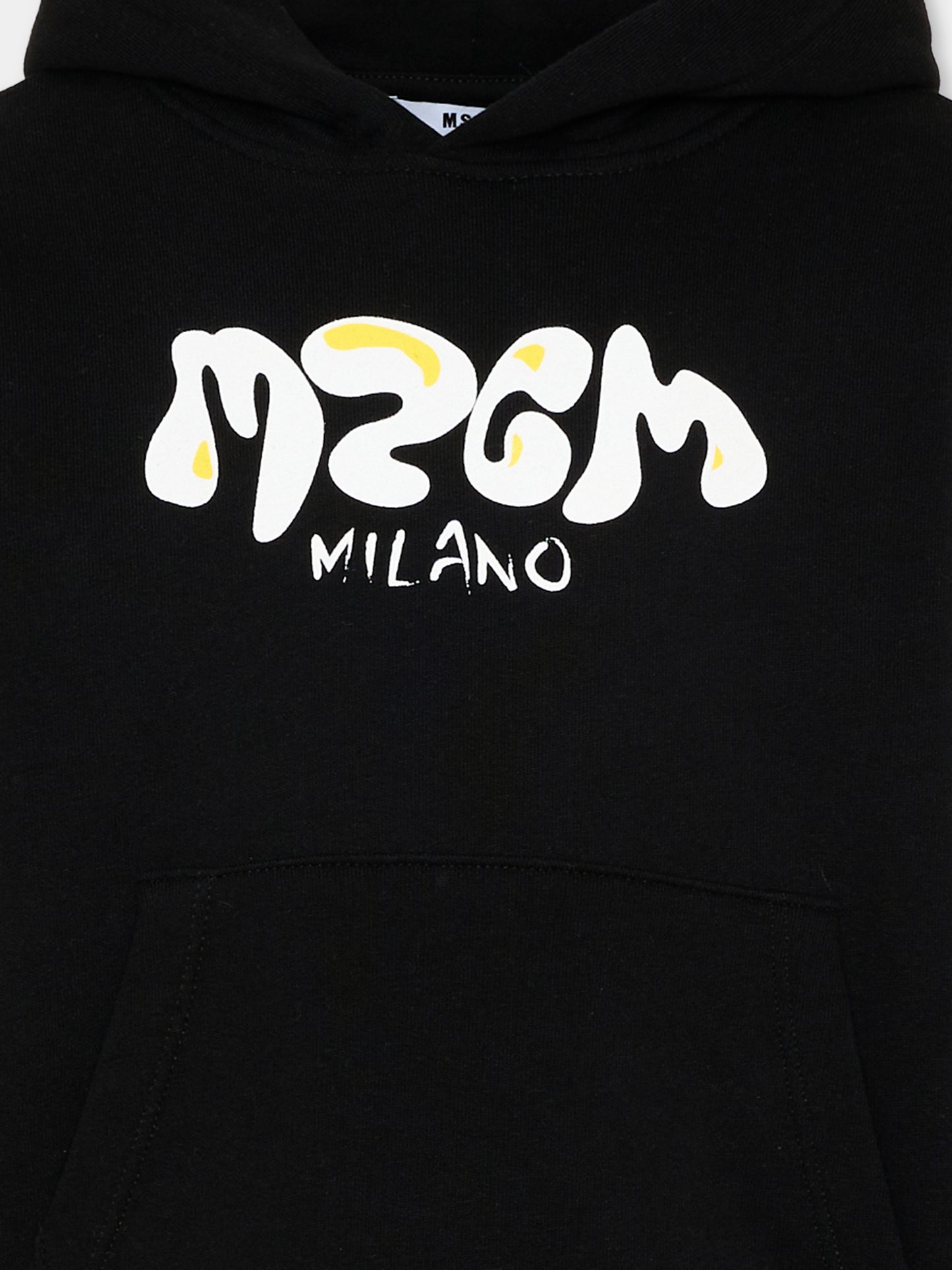 Felpa nera per bambino con logo,Msgm Kids,S6MSJBHS258 110