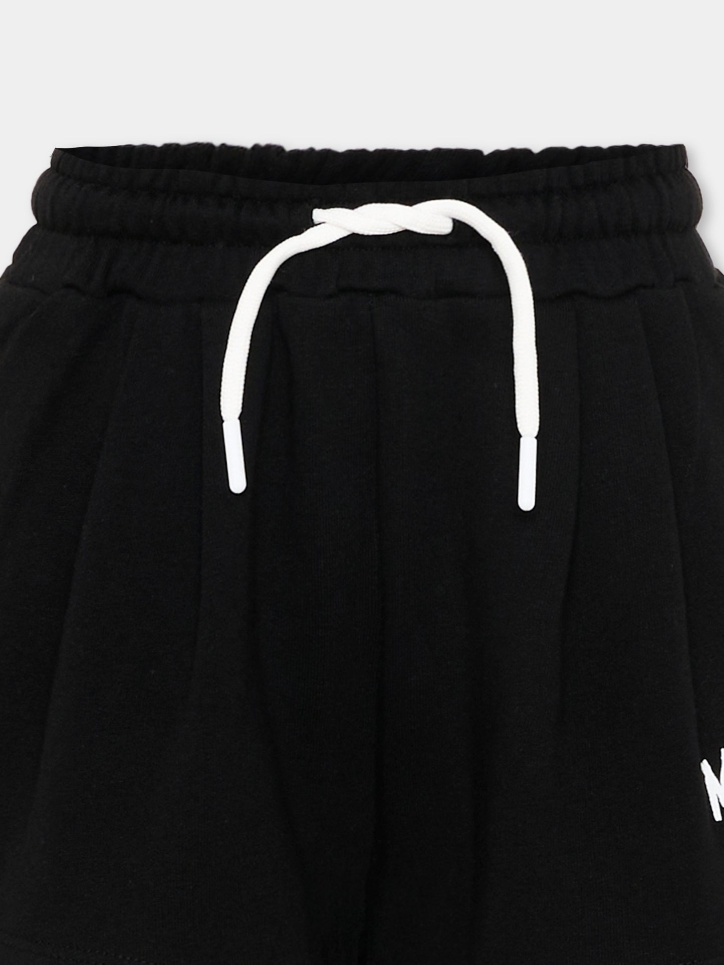 Shorts sportivi neri per bambina con logo,Msgm Kids,S6MSJGSH066 110