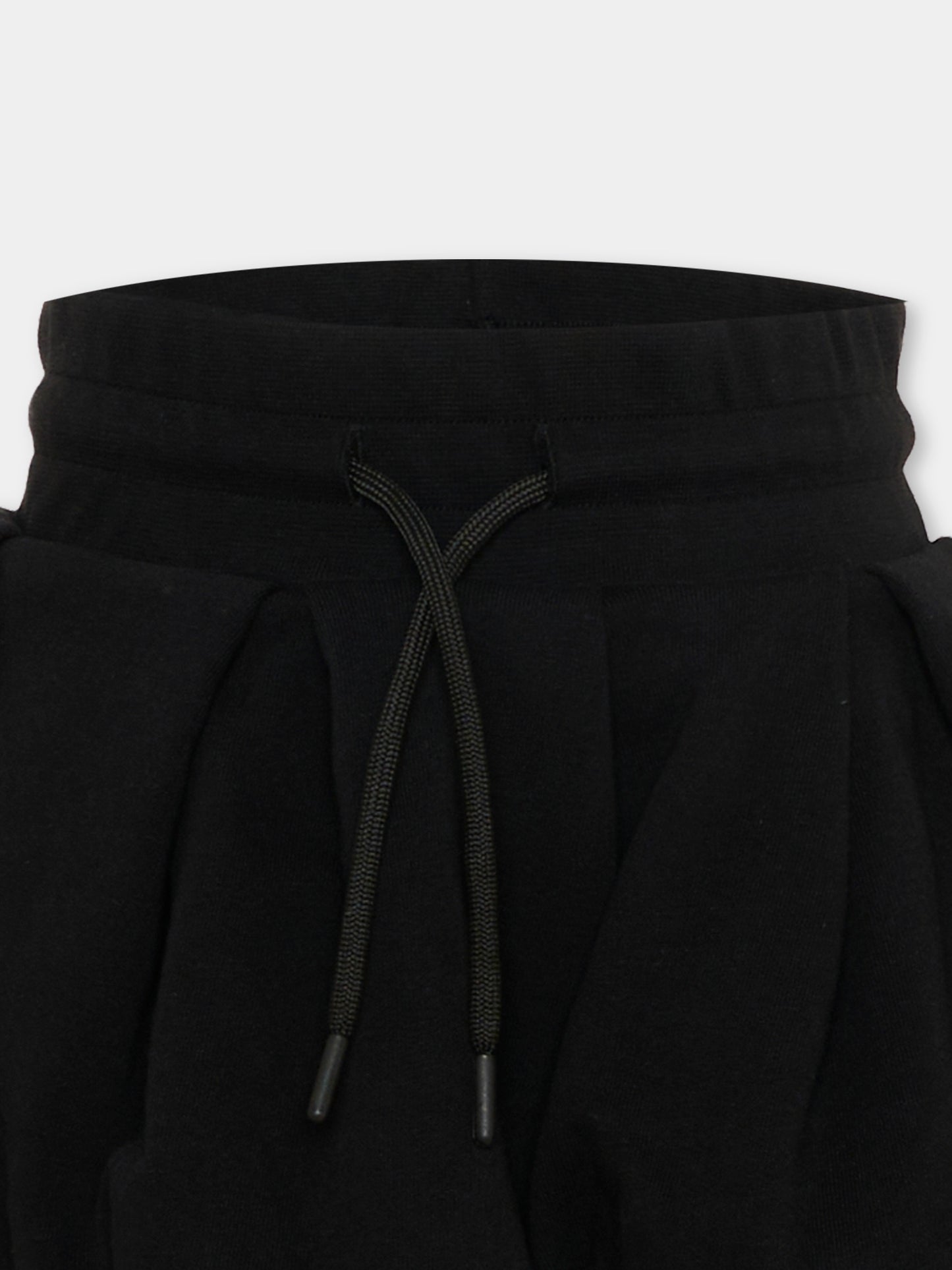 Gonna nera per bambina con logo,Msgm Kids,S6MSJGST086 110