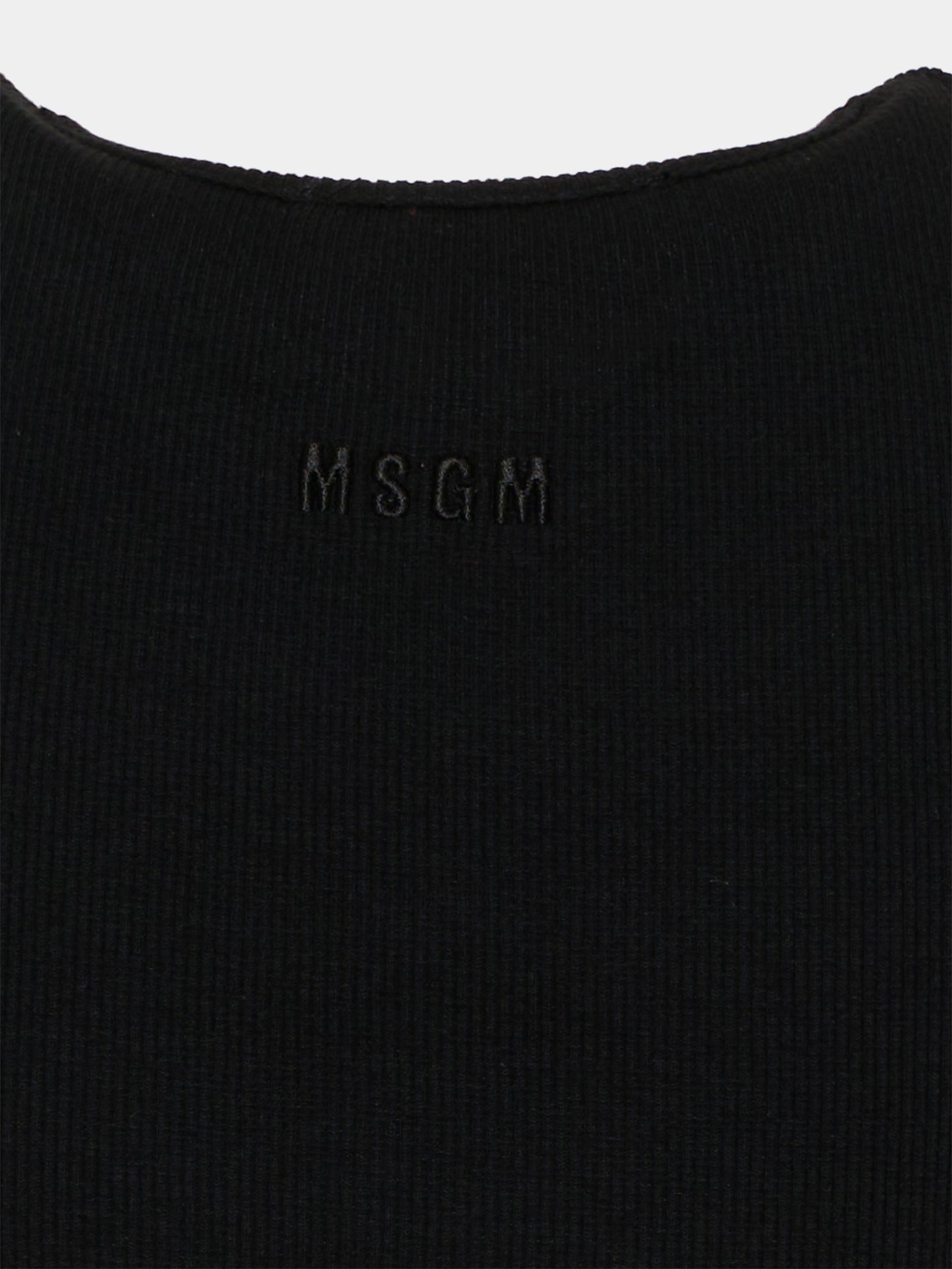 Canotta nera per bambina con paillettes,Msgm Kids,S6MSJGTA100 110