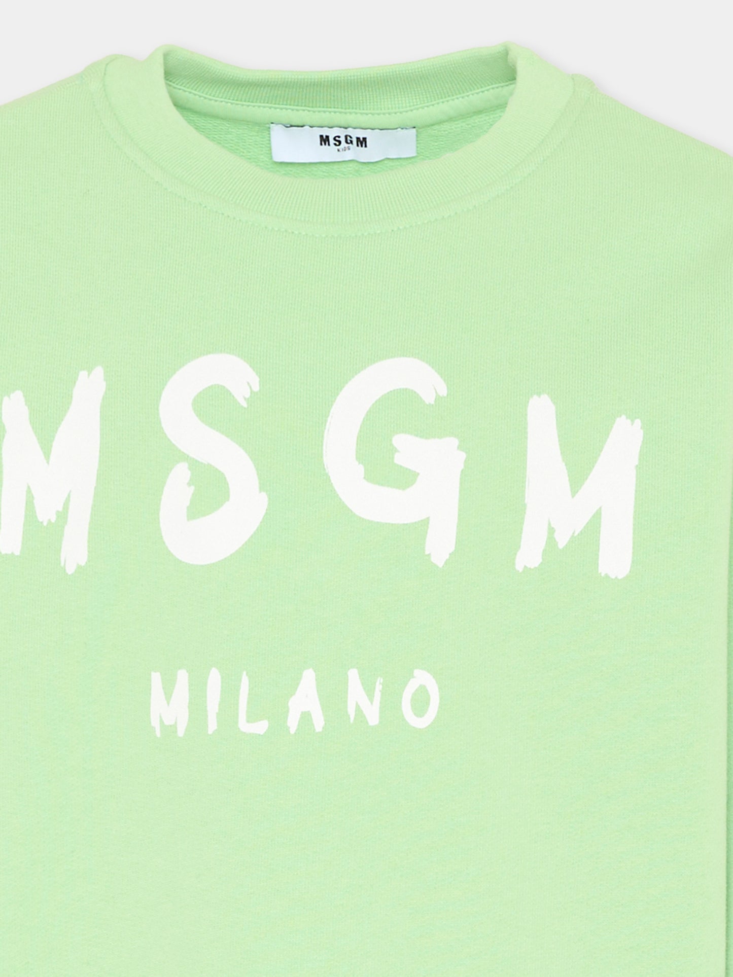 Felpa verde per bambini con logo,Msgm Kids,S6MSJUSW007 MS077