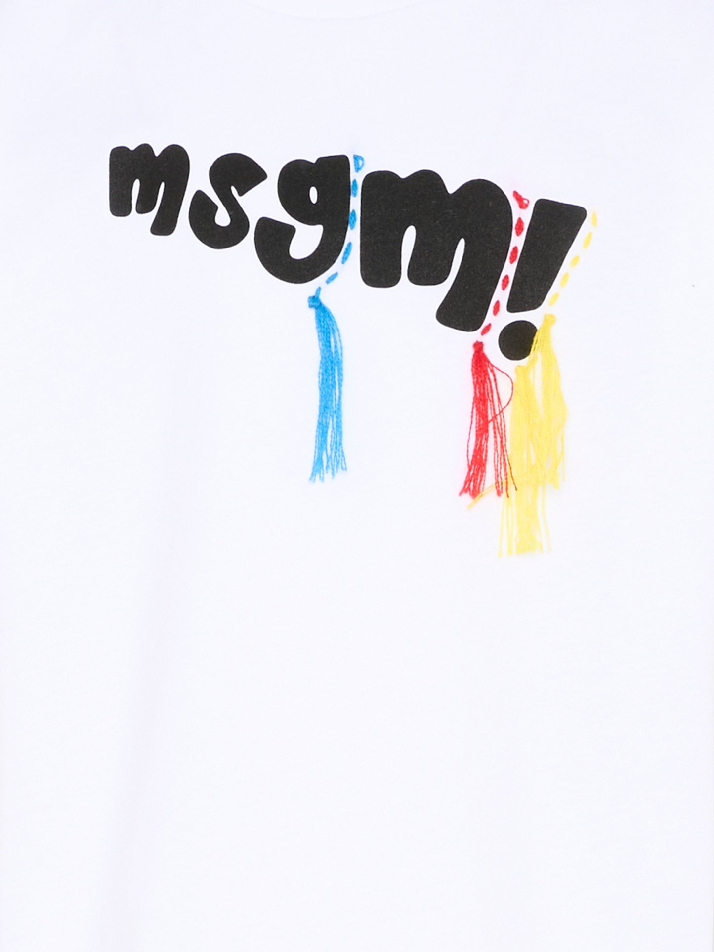 T-Shirt bianca per bambini con logo,Msgm Kids,S6MSJUTH136 001