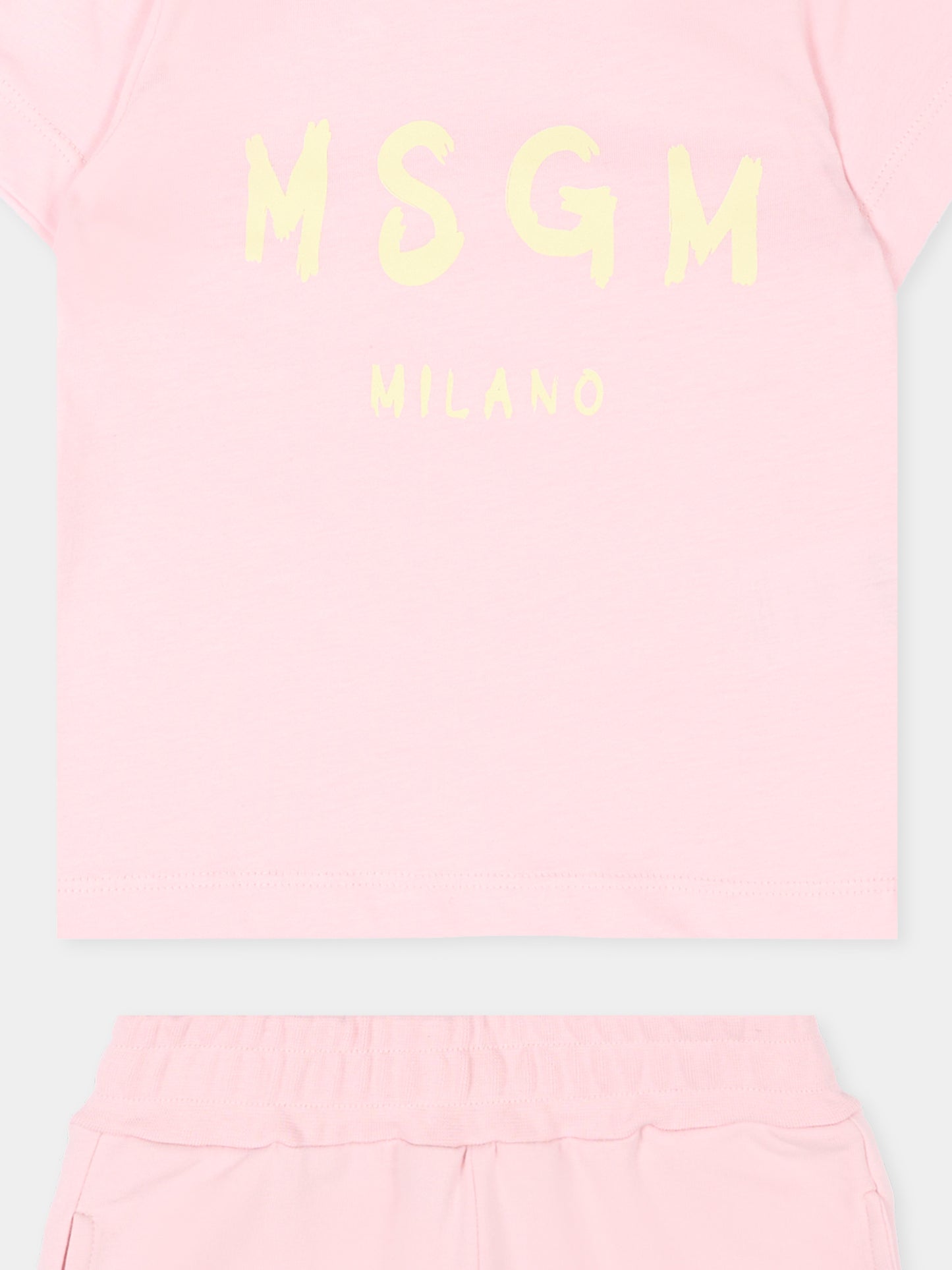 Completo sportivo rosa per neonata con logo,Msgm Kids,S6MSUNTR264 MS076