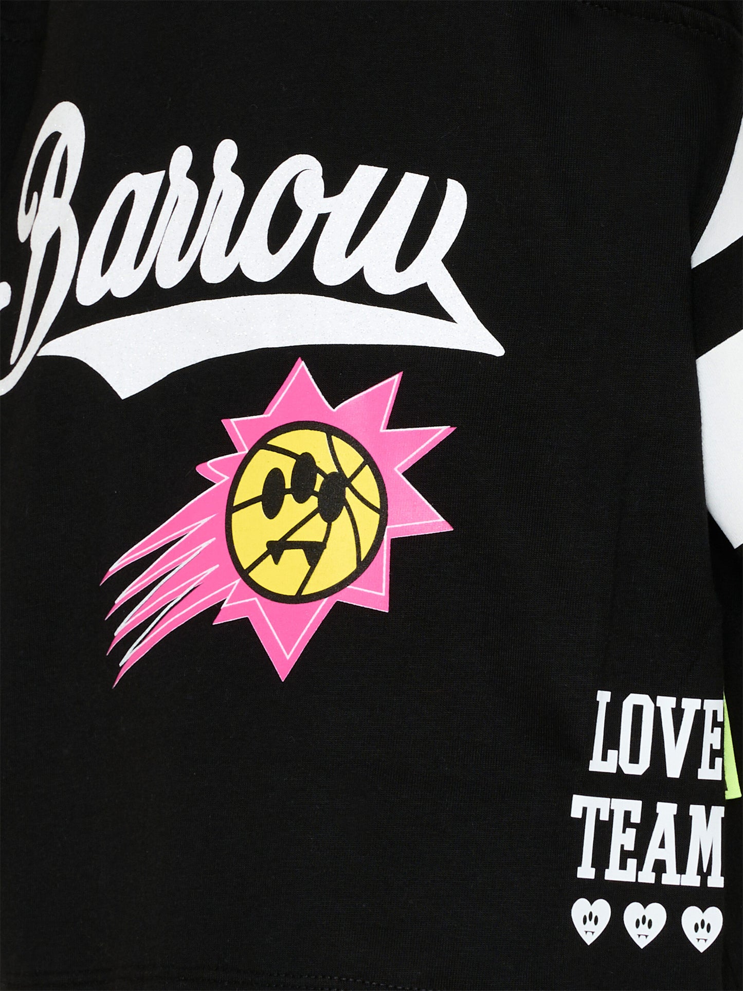 T-Shirt nera per bambina con stampa logo,Barrow,S6BKJGTH138 110