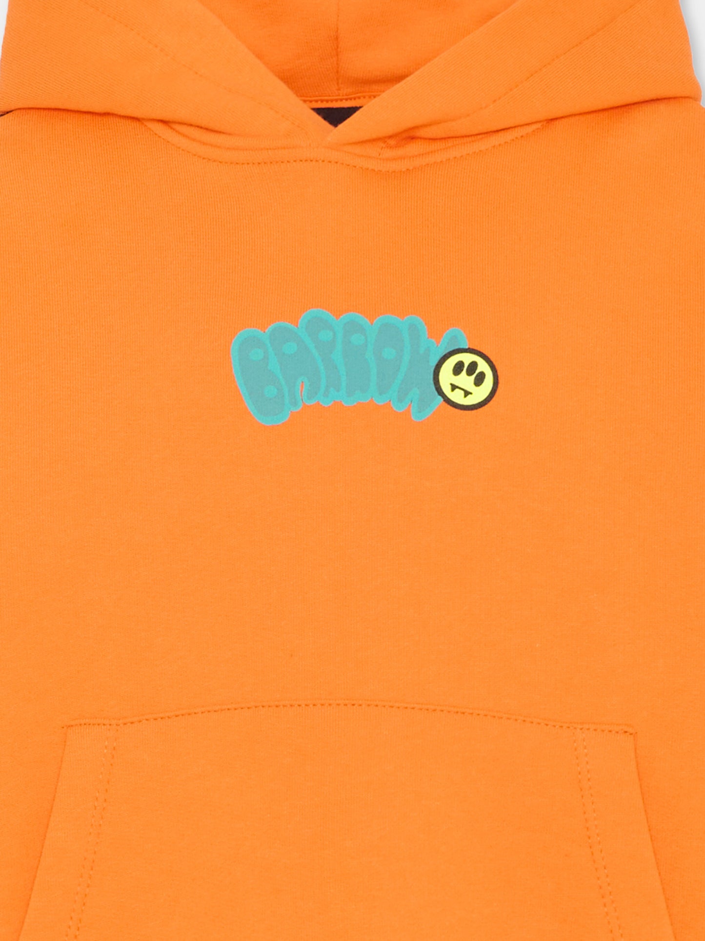 Felpa arancione con logo per bambini,Barrow,S6BKJUHS002 BW315