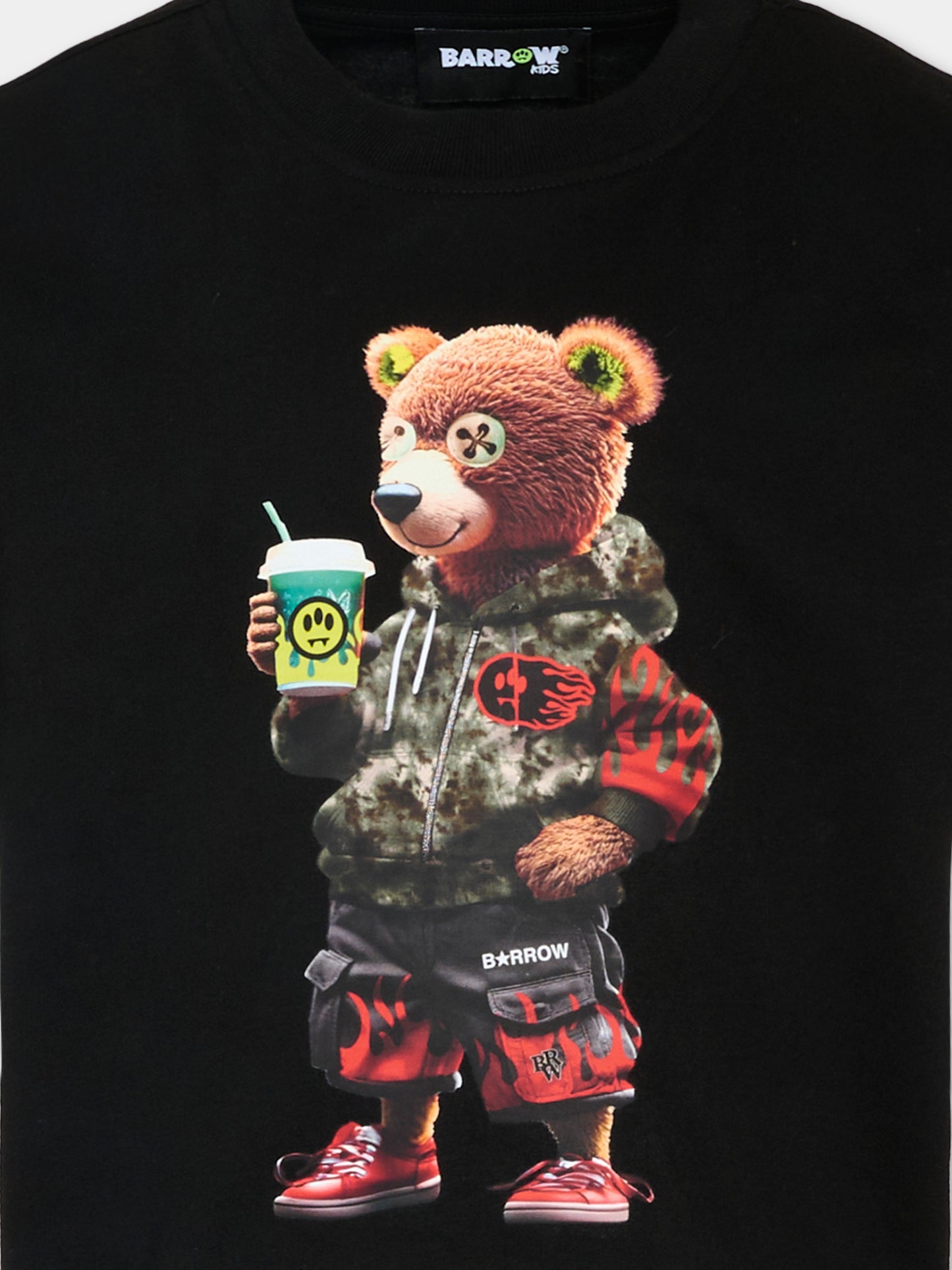 T-Shirt nera Barrow per bambino con orsetto,Barrow,S6BKJUTH065 110