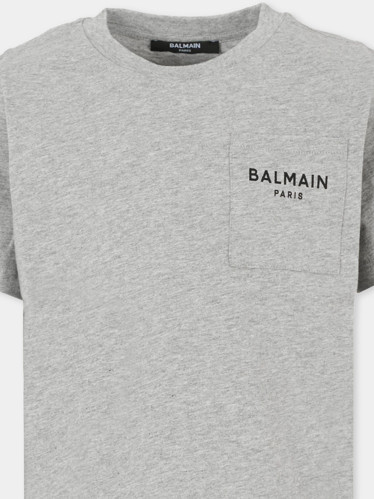 T-shirt grigia per bambini con logo,Balmain Kids,BT8P21 Z0207 904