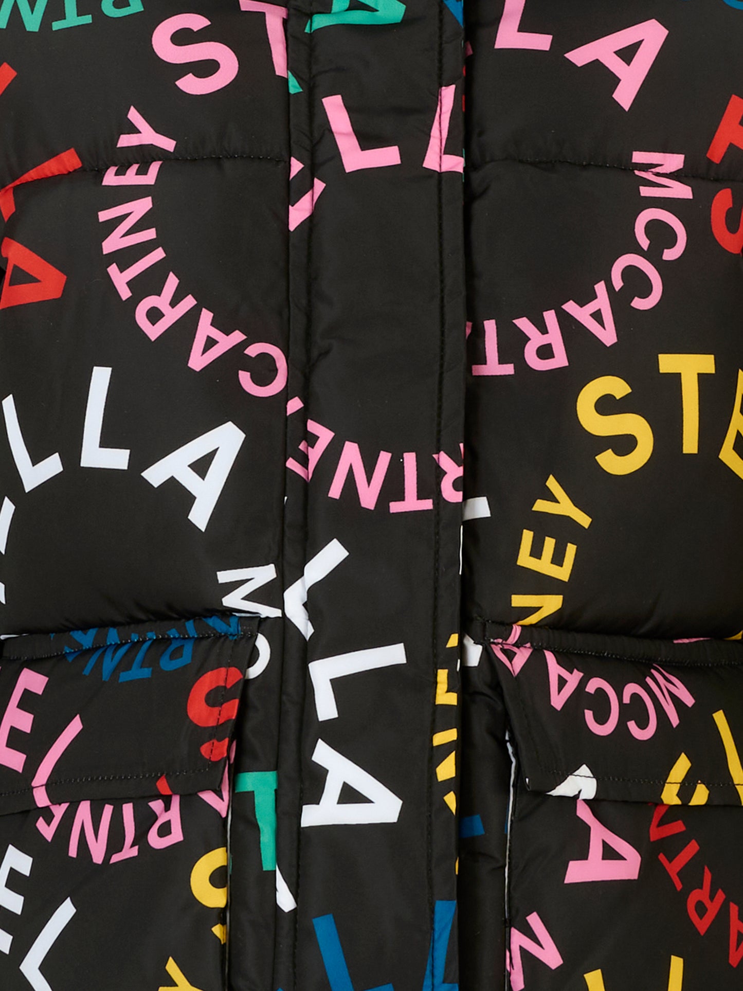 Piumino nero per bambina con logo,Stella Mccartney Kids,TT2C37 Z1274 930MC