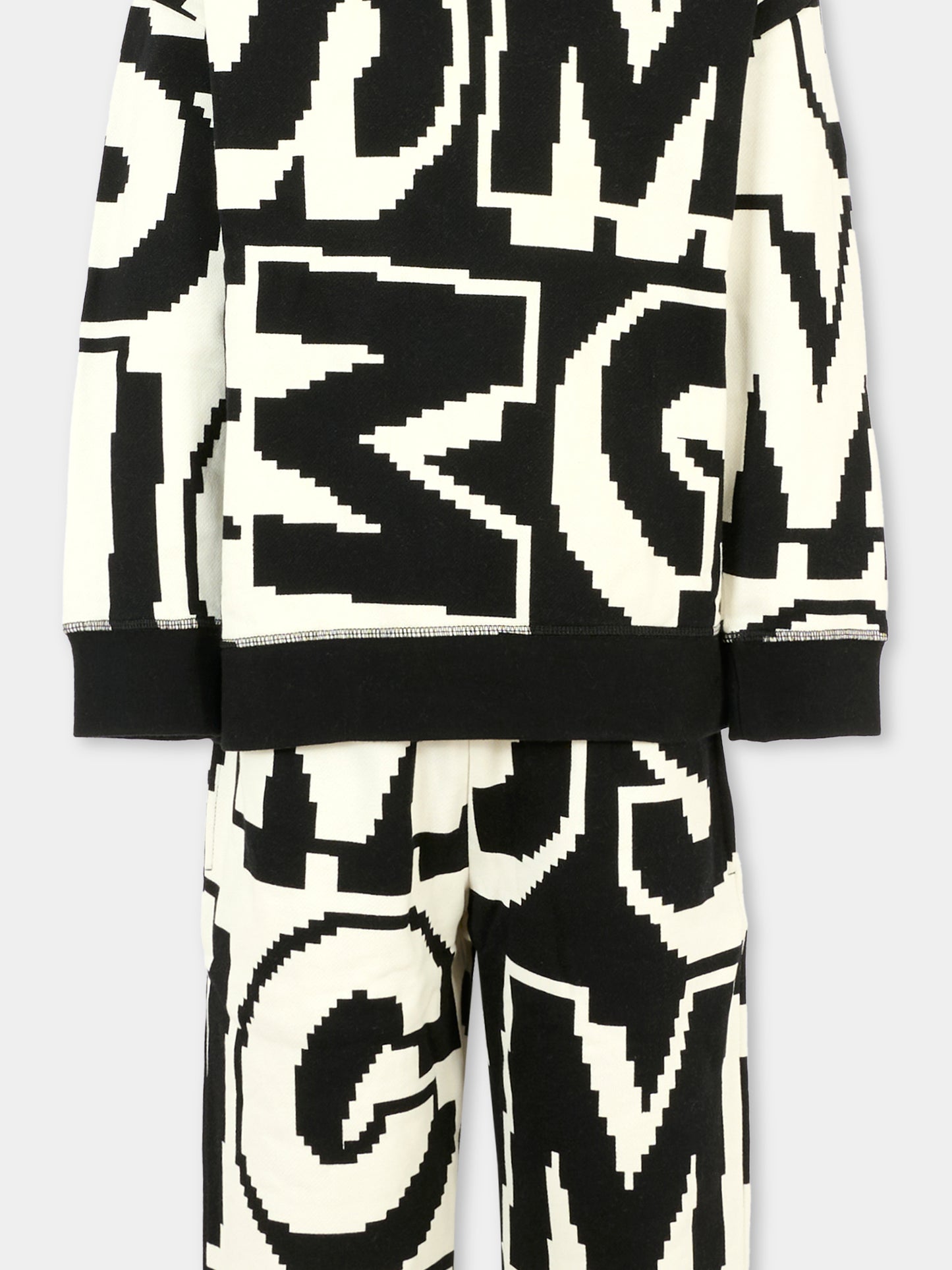 Completo nero per bambino con logo bianco,Stella Mccartney Kids,TV3Q00 Z2153 930MC