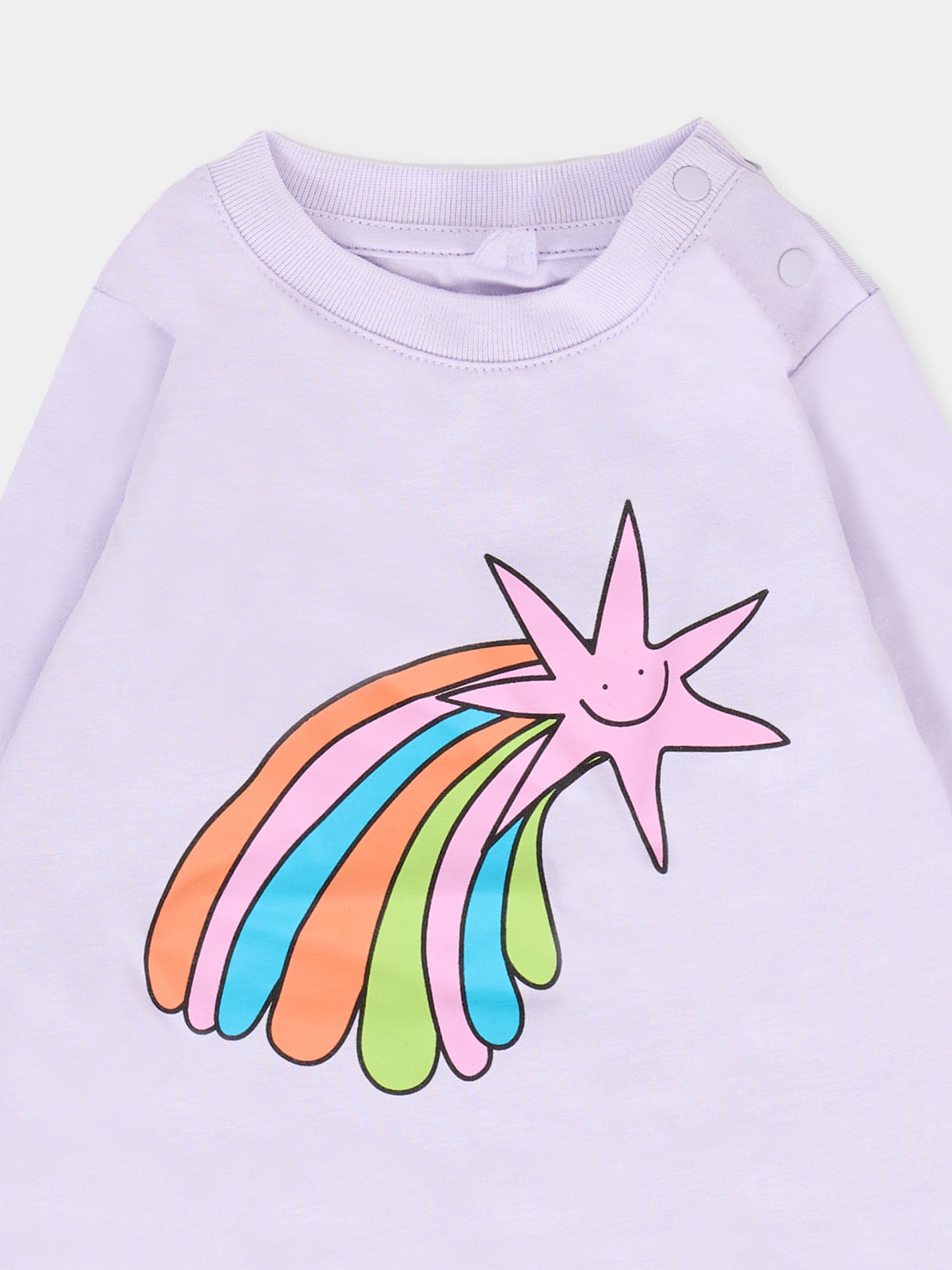 T-shirt lilla per neonata con stella,Stella Mccartney Kids,TV8010 Z0434 572